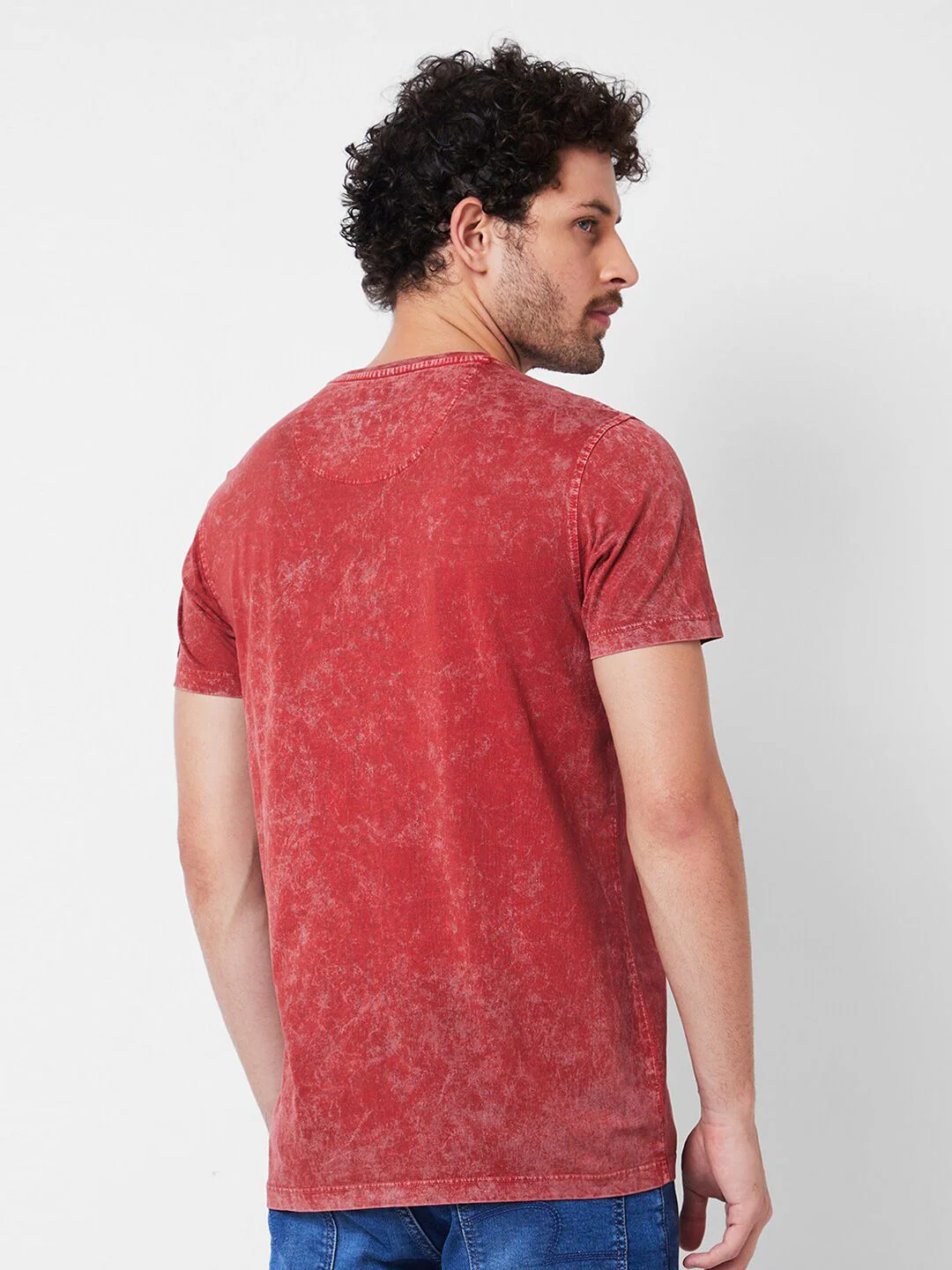 SPYKAR Round Neck Typography Printed Cotton Slim Fit T-shirt - Image 5