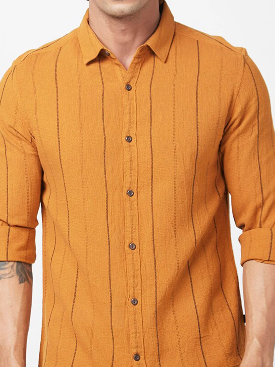SPYKAR Slim Fit Striped Cotton Casual Shirt - Image 2