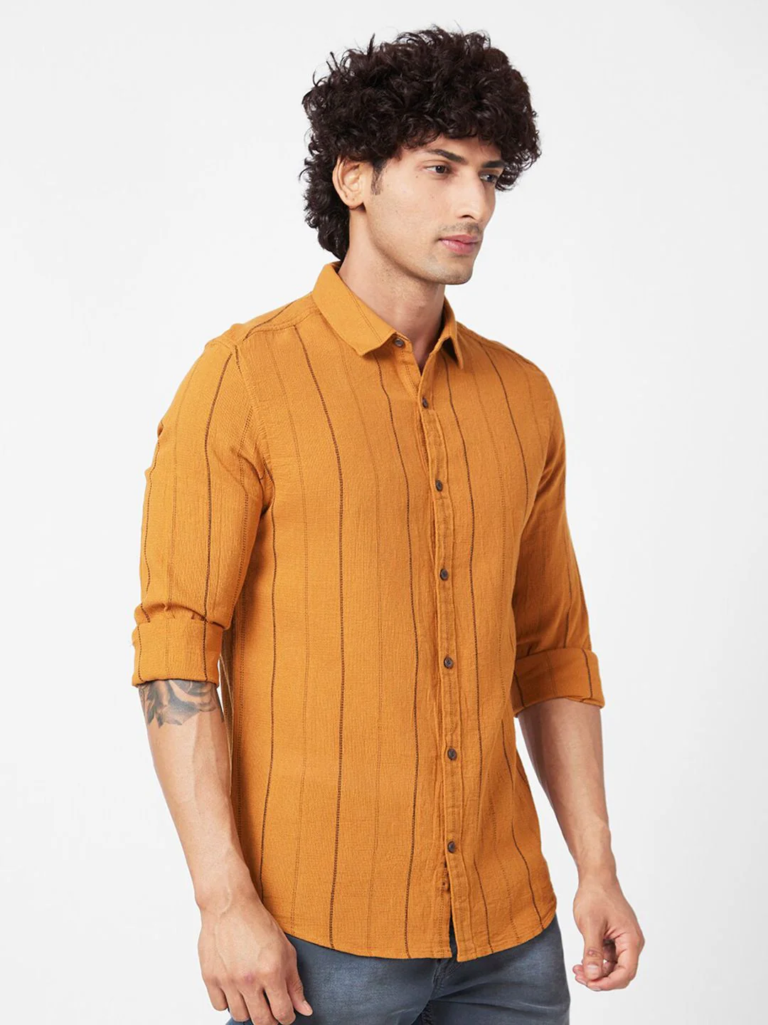 SPYKAR Slim Fit Striped Cotton Casual Shirt - Image 3