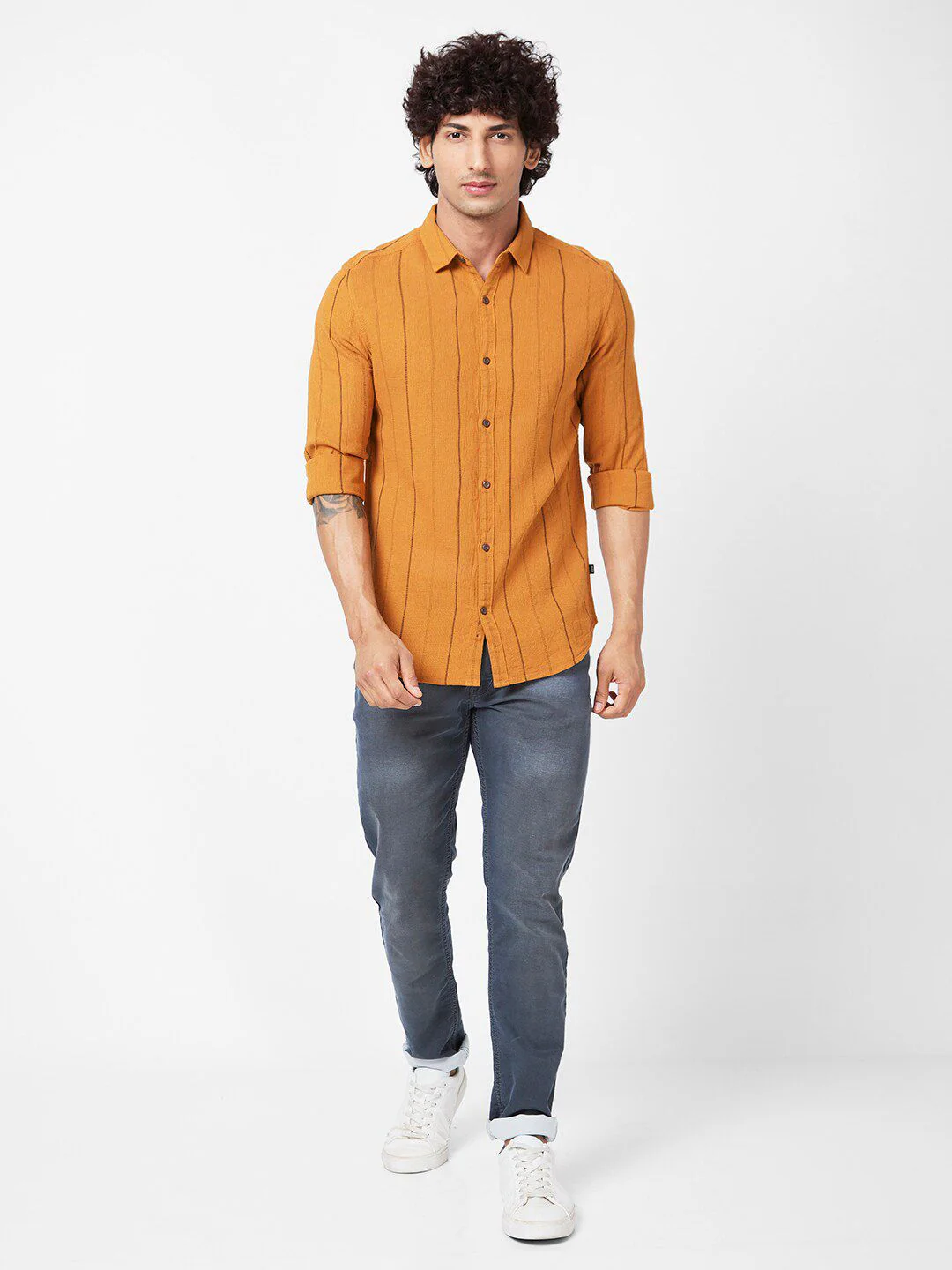 SPYKAR Slim Fit Striped Cotton Casual Shirt - Image 4
