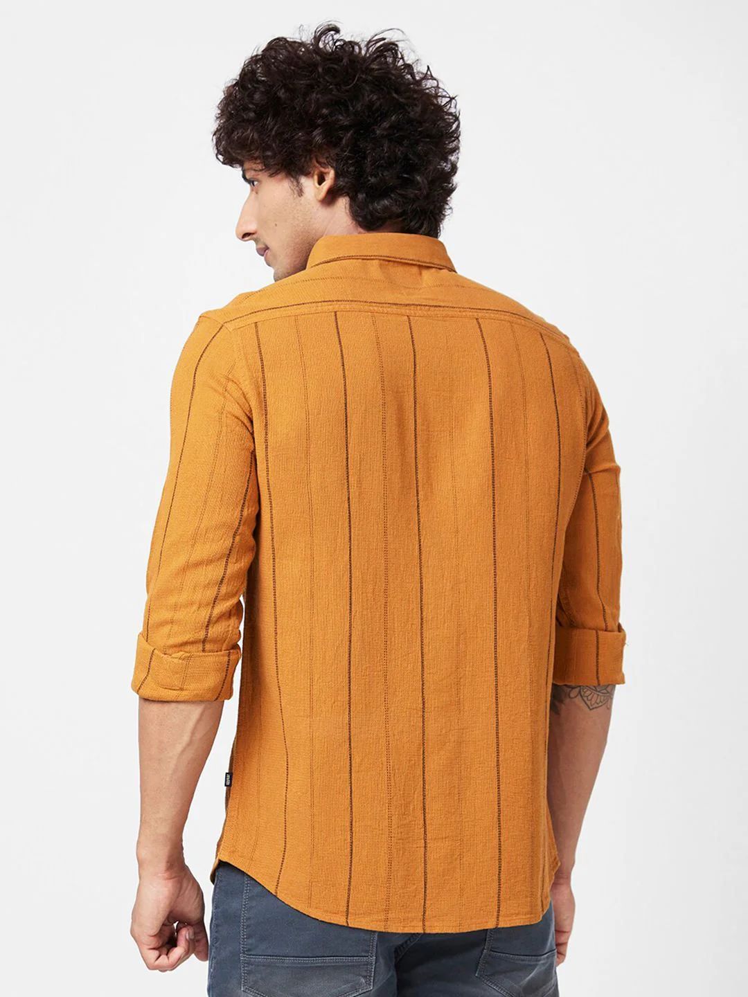 SPYKAR Slim Fit Striped Cotton Casual Shirt - Image 5