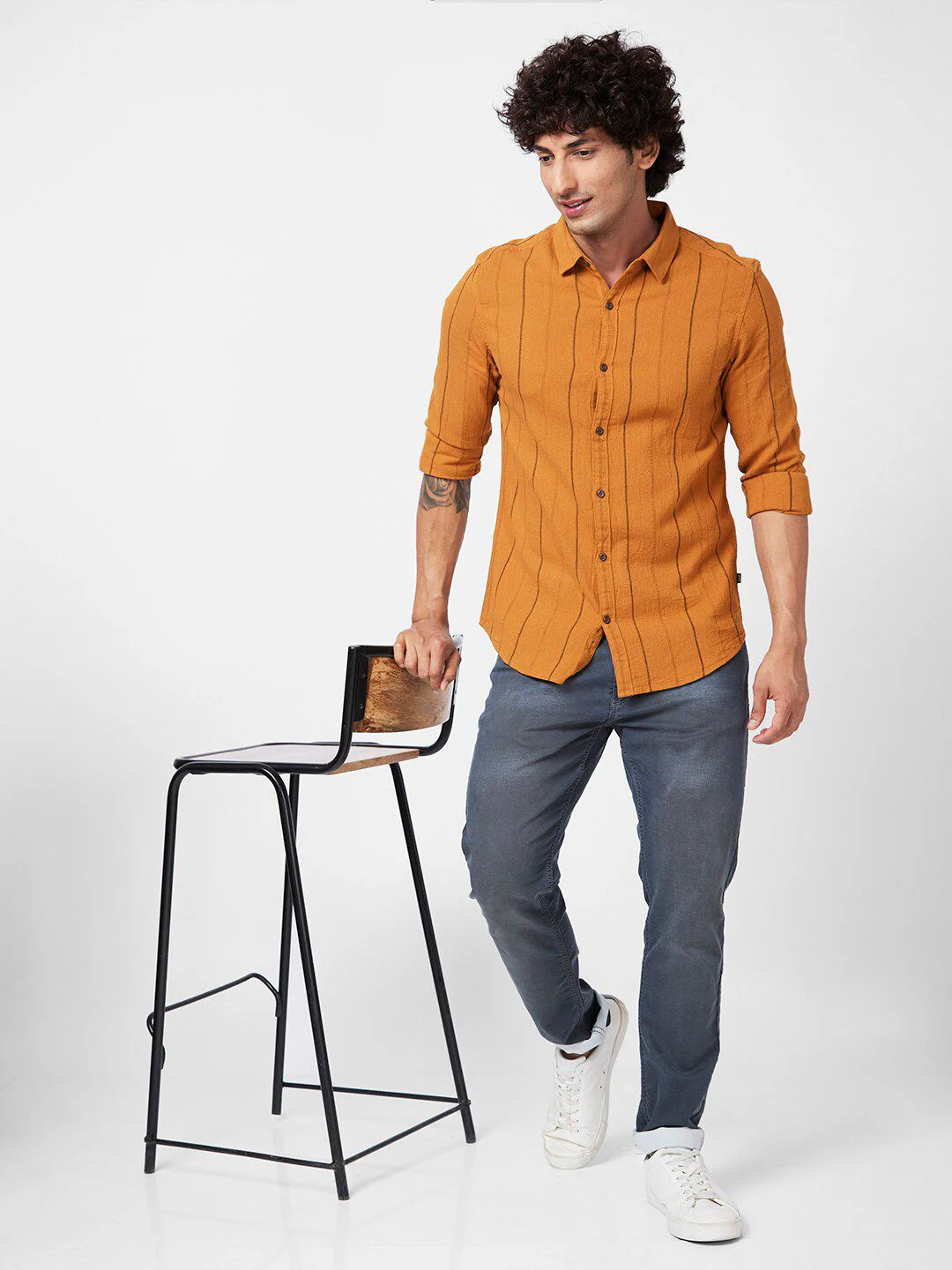 SPYKAR Slim Fit Striped Cotton Casual Shirt - Image 6