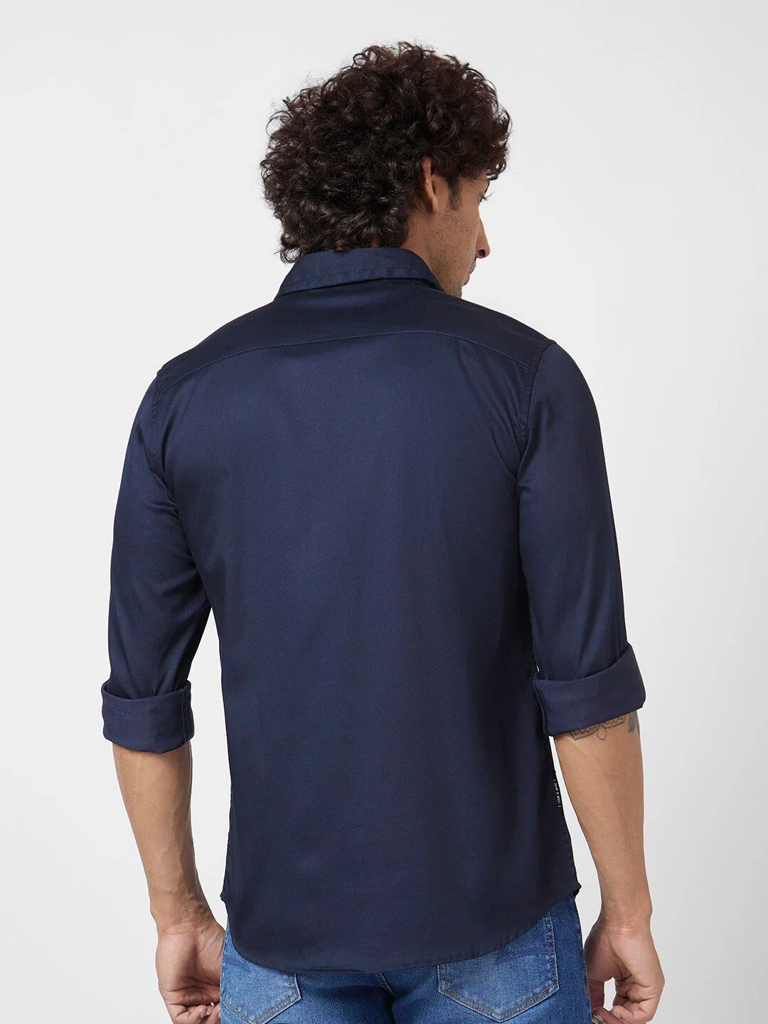 SPYKAR Spread Collar Classic Opaque Cotton Linen Casual Shirt - Image 5