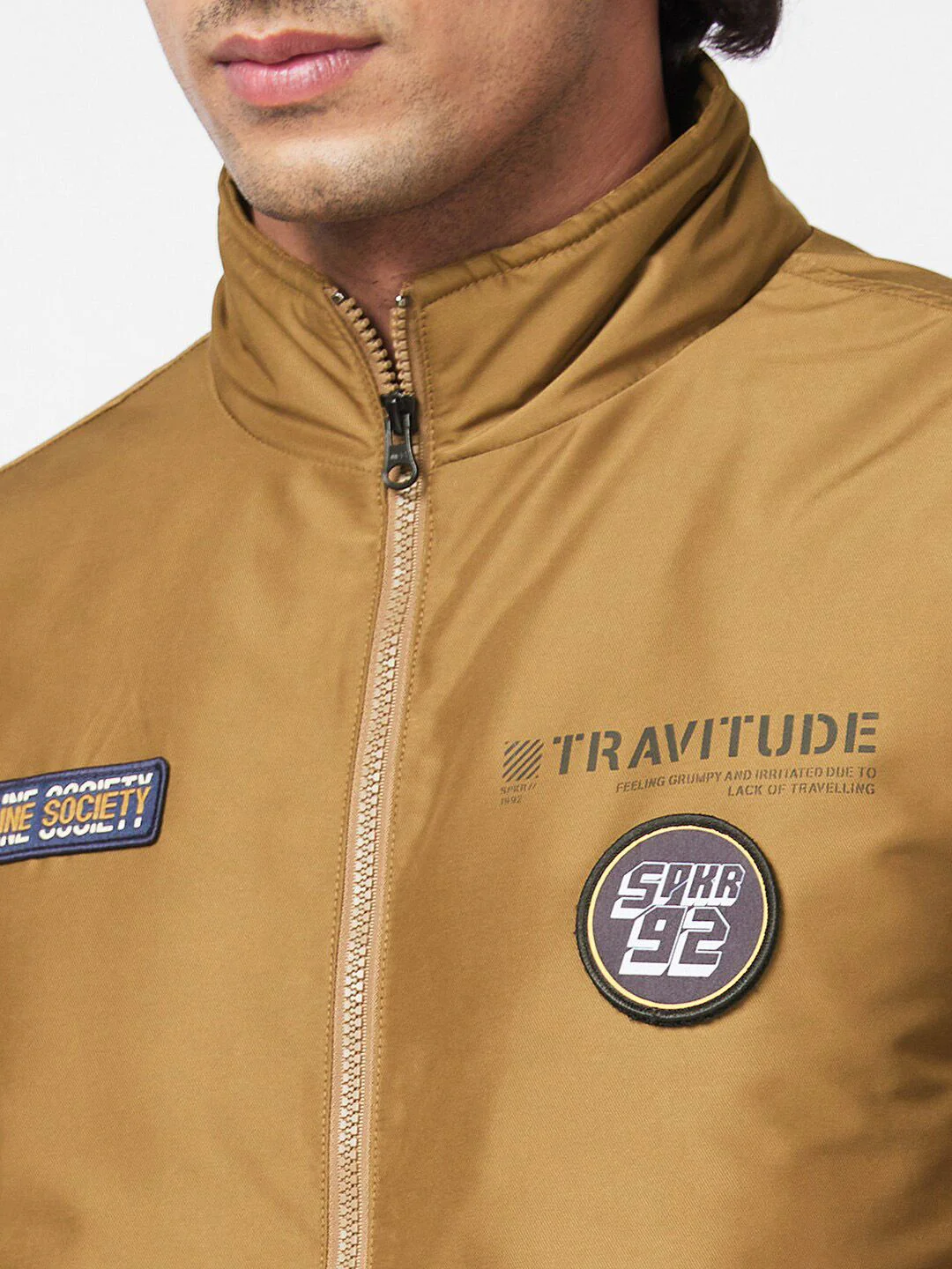 SPYKAR Stand Collar Bomber Jacket - Image 2