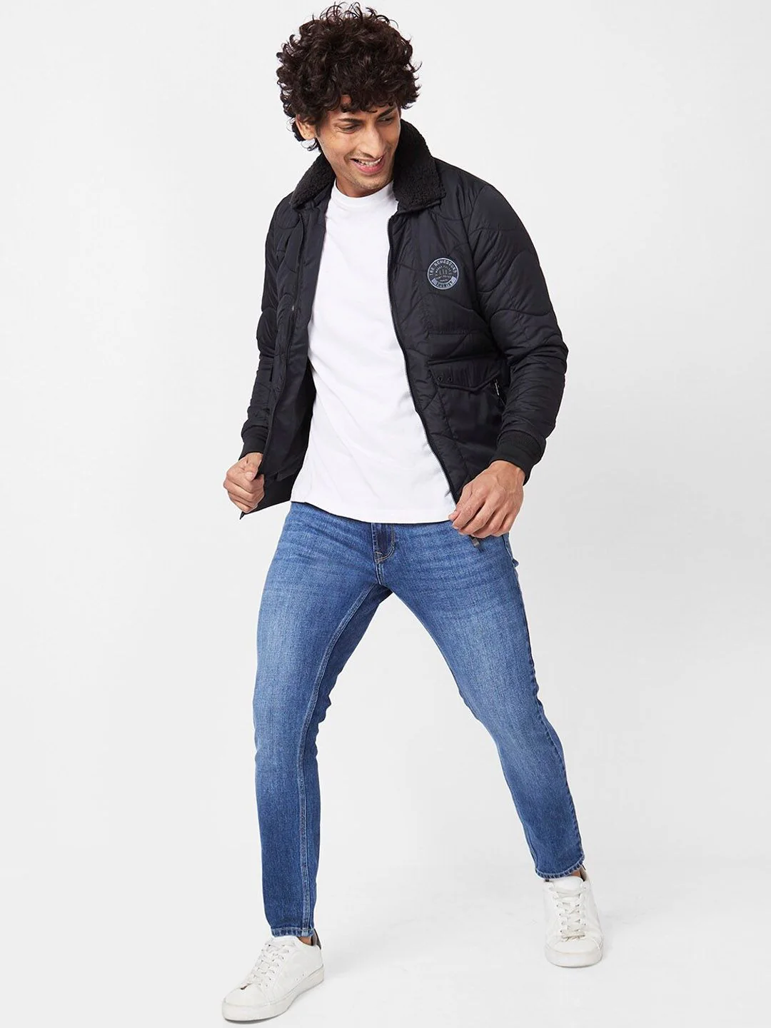 SPYKAR Stand Collar Slim Fit Puffer Jacket - Image 6