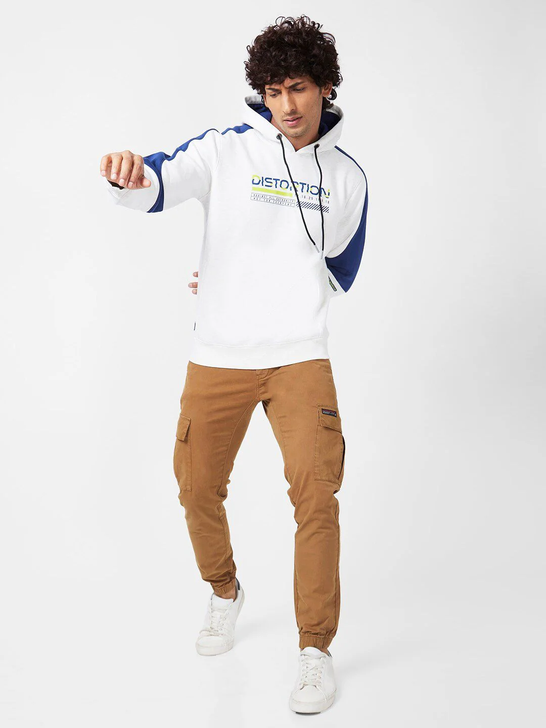 SPYKAR Typography Printed Cotton Hooded Pullover Sweatshirt - Image 6