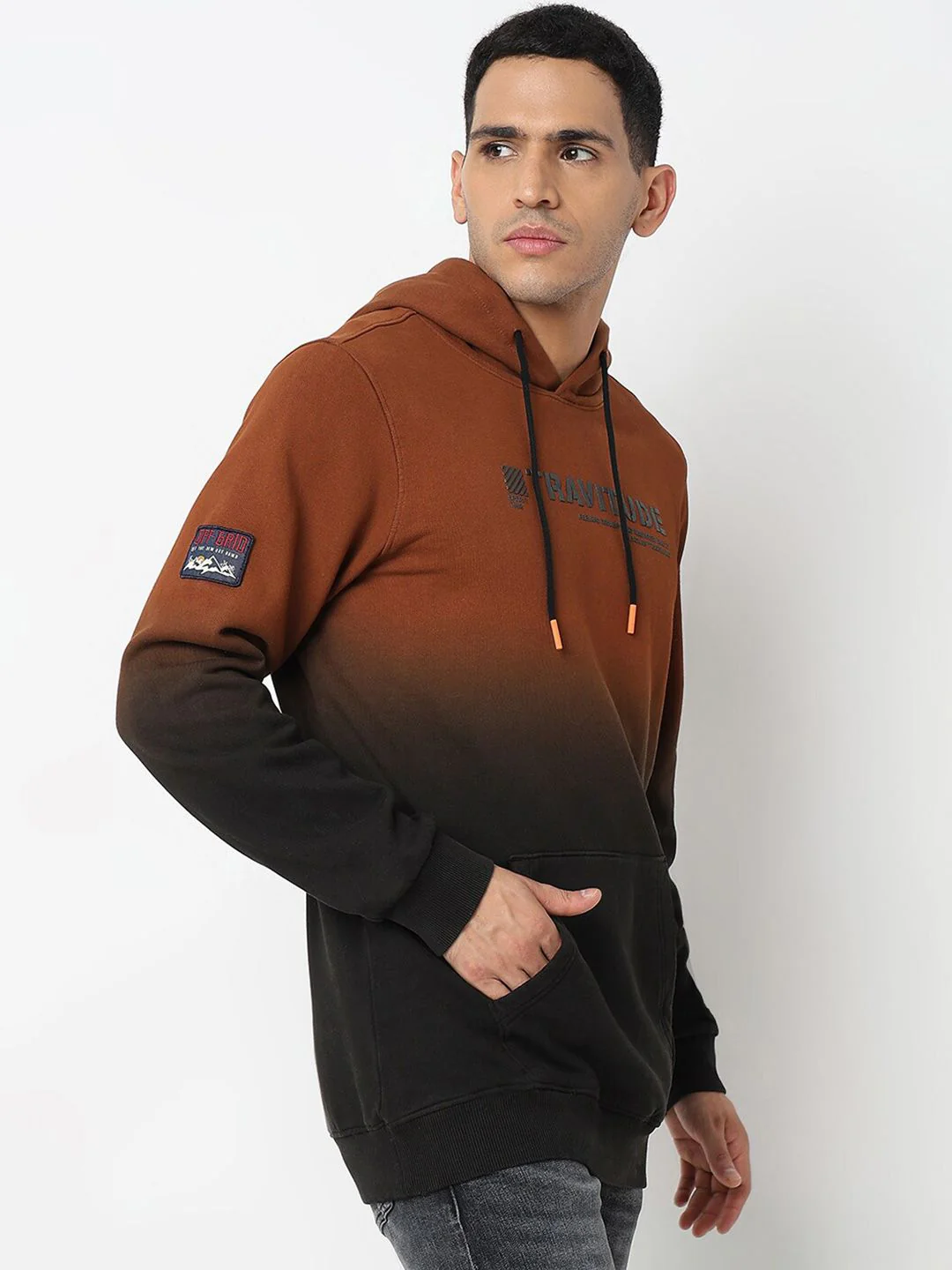 SPYKAR Typography Printed Hooded Cotton Sweatshirt - Image 3