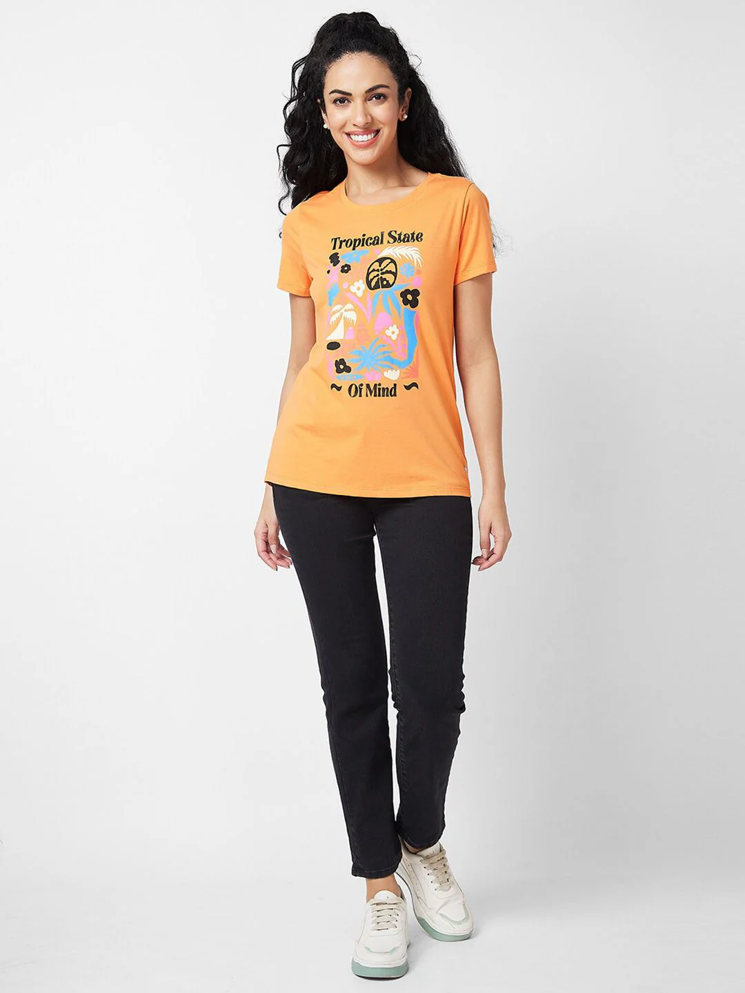 SPYKAR Typography Printed Round Neck Cotton T-shirt - Image 4