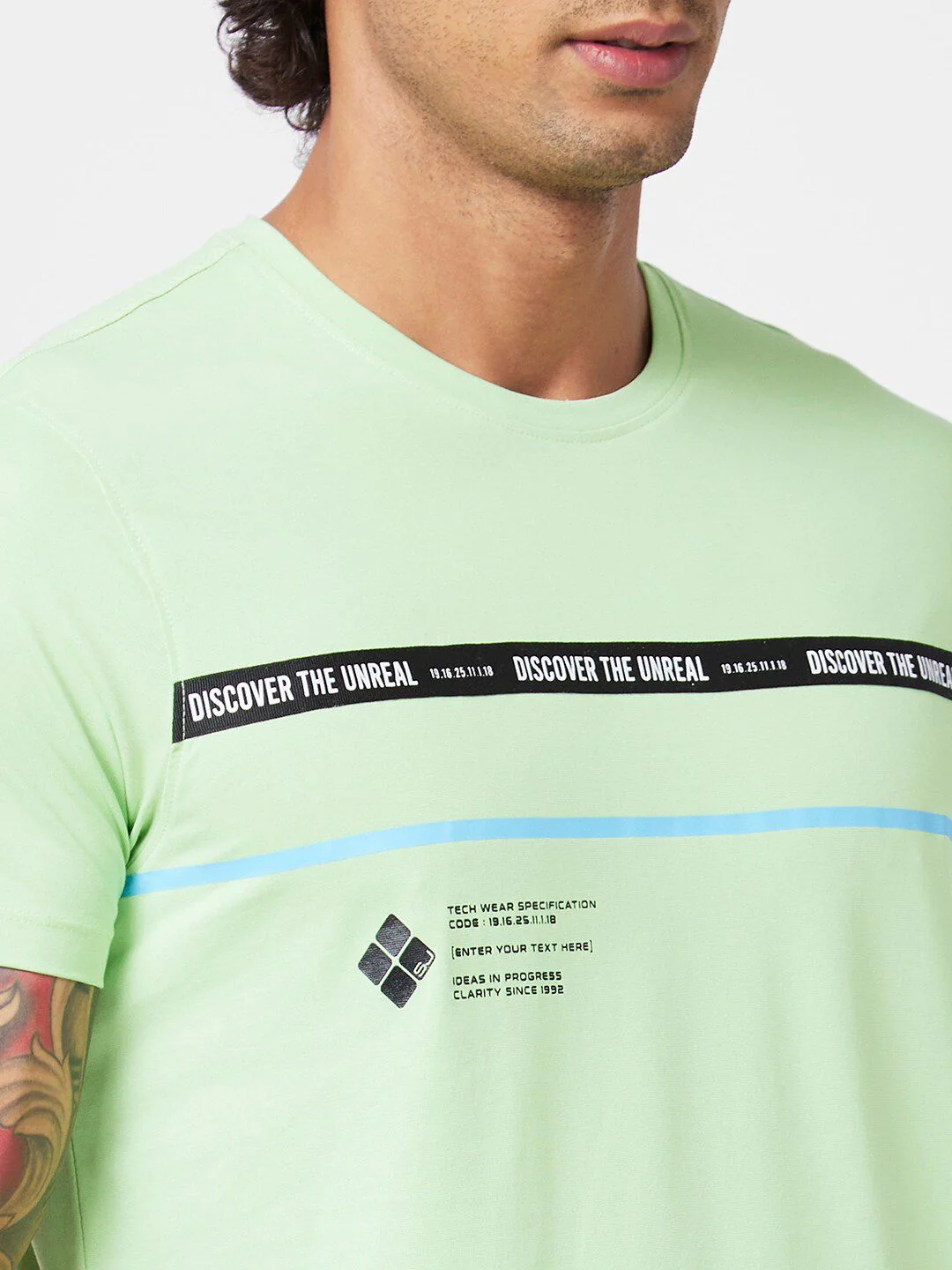 SPYKAR Typography Printed Slim Fit Cotton Casual T-Shirt - Image 2