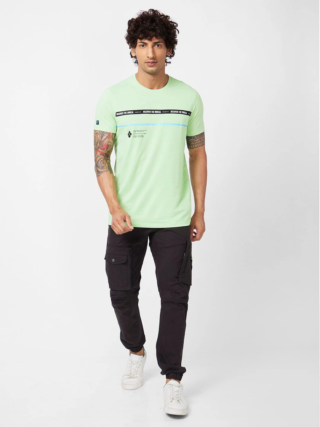 SPYKAR Typography Printed Slim Fit Cotton Casual T-Shirt - Image 4