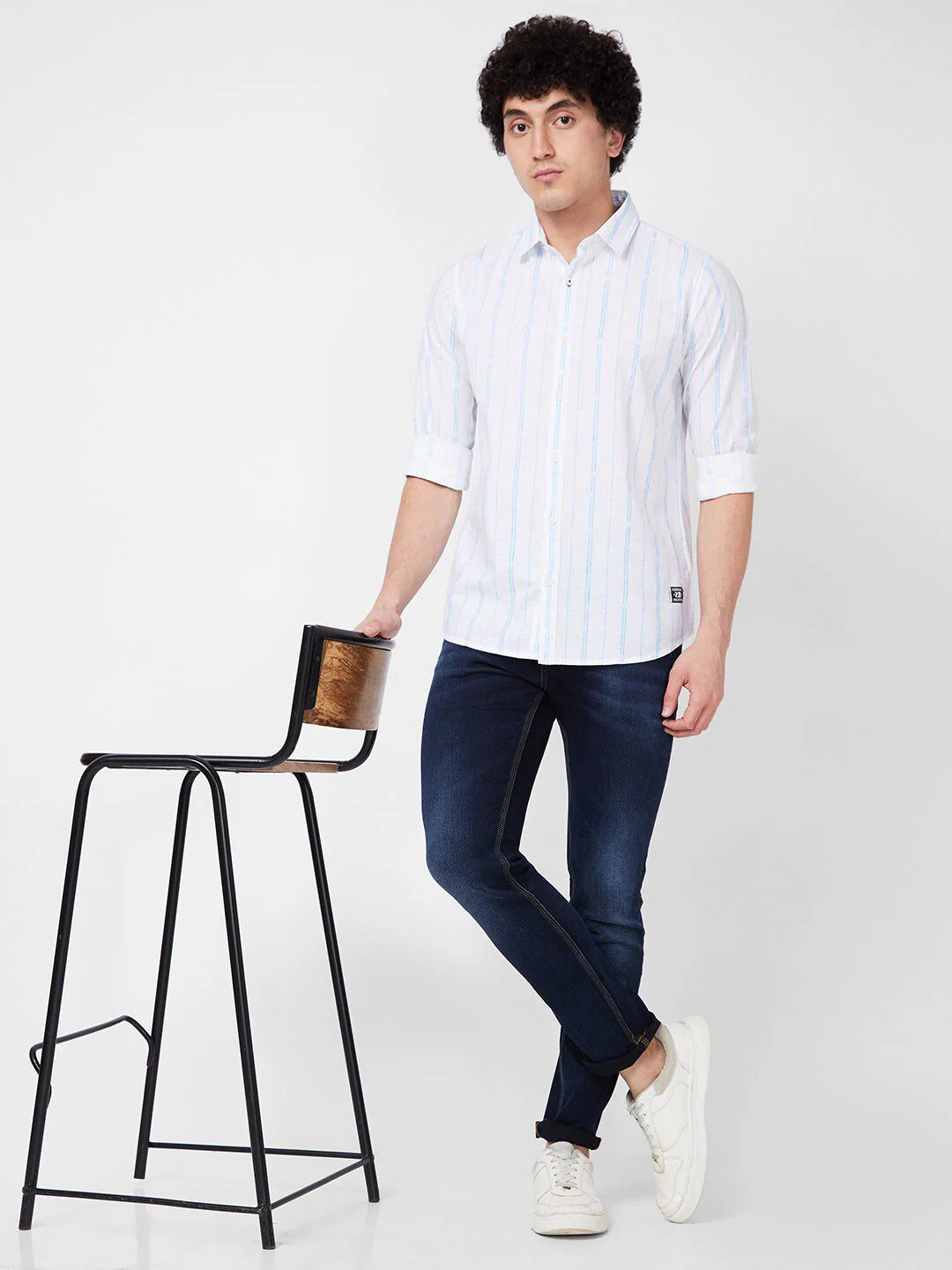 SPYKAR Vertical Striped Spread Collar Cotton Casual Shirt - Image 6