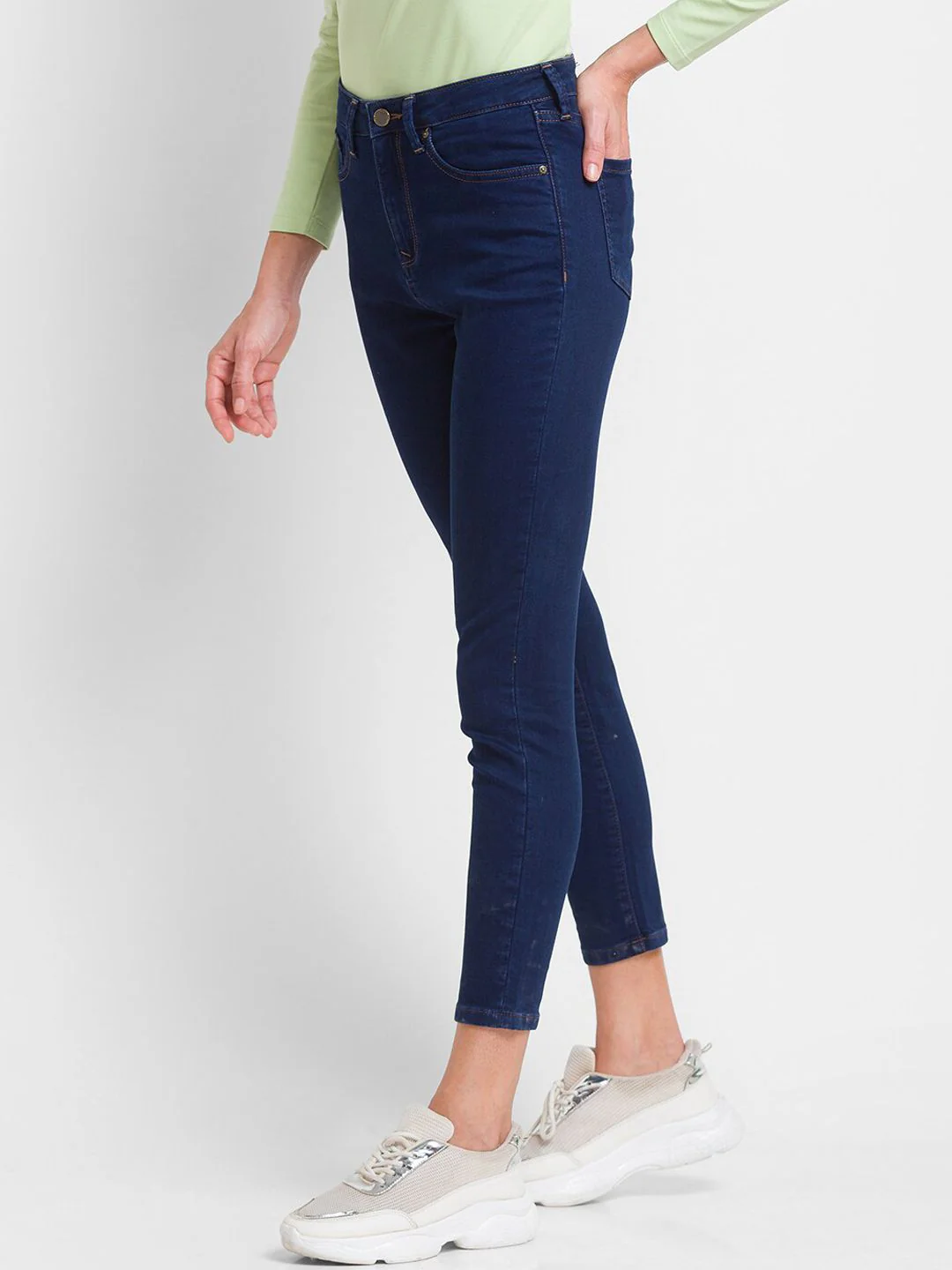 SPYKAR Women Blue Super Skinny Fit High-Rise Jeans - Image 2