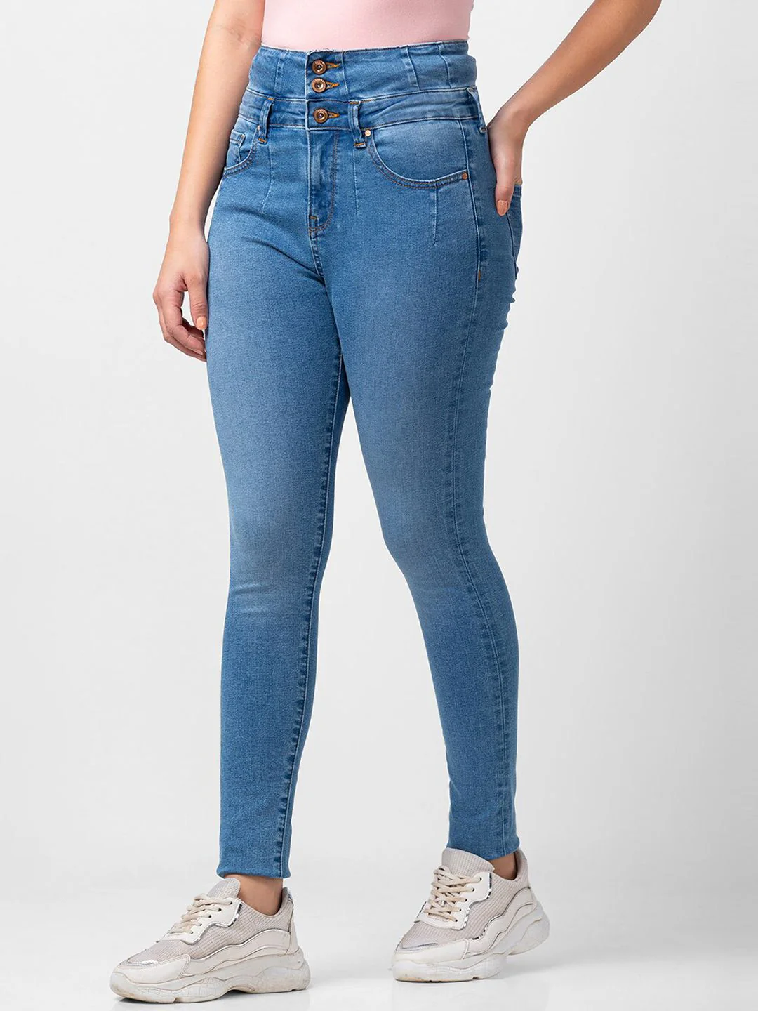SPYKAR Women Cotton Skinny Fit Mid-Rise Jeans - Image 2
