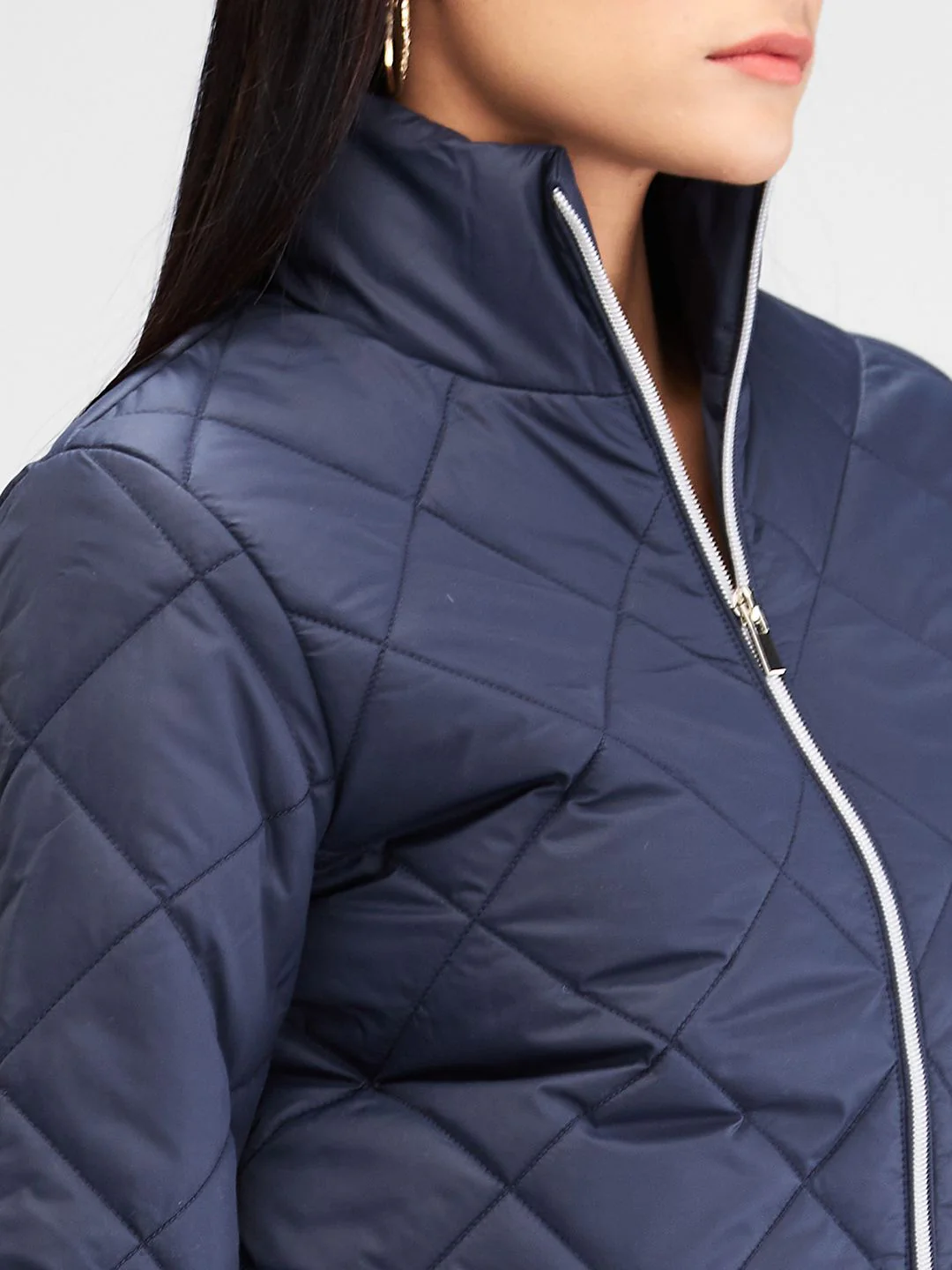 SPYKAR Women Geometric Quilted Jacket - Image 2