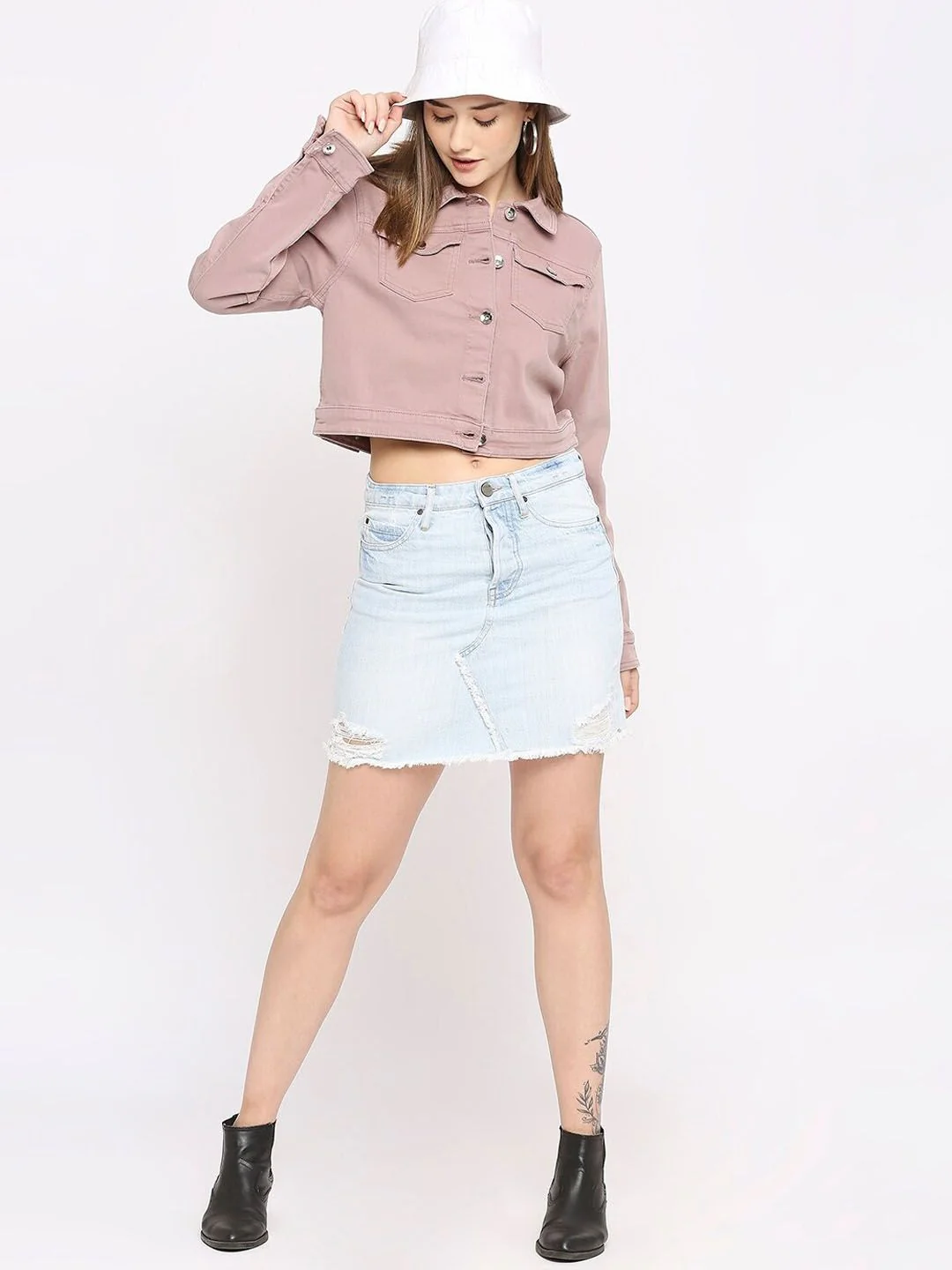 SPYKAR Women Striped Crop Denim Jacket - Image 6
