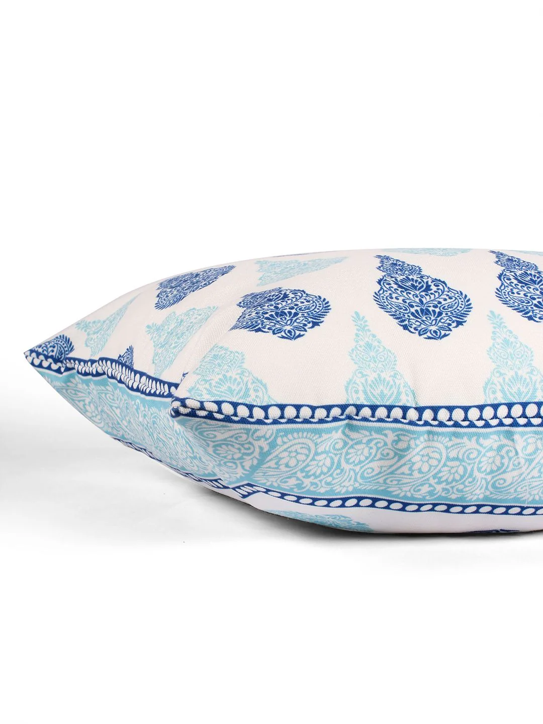 STITCHNEST Blue & White 5 Pieces Ethnic Motifs Square Cushion Covers - Image 3