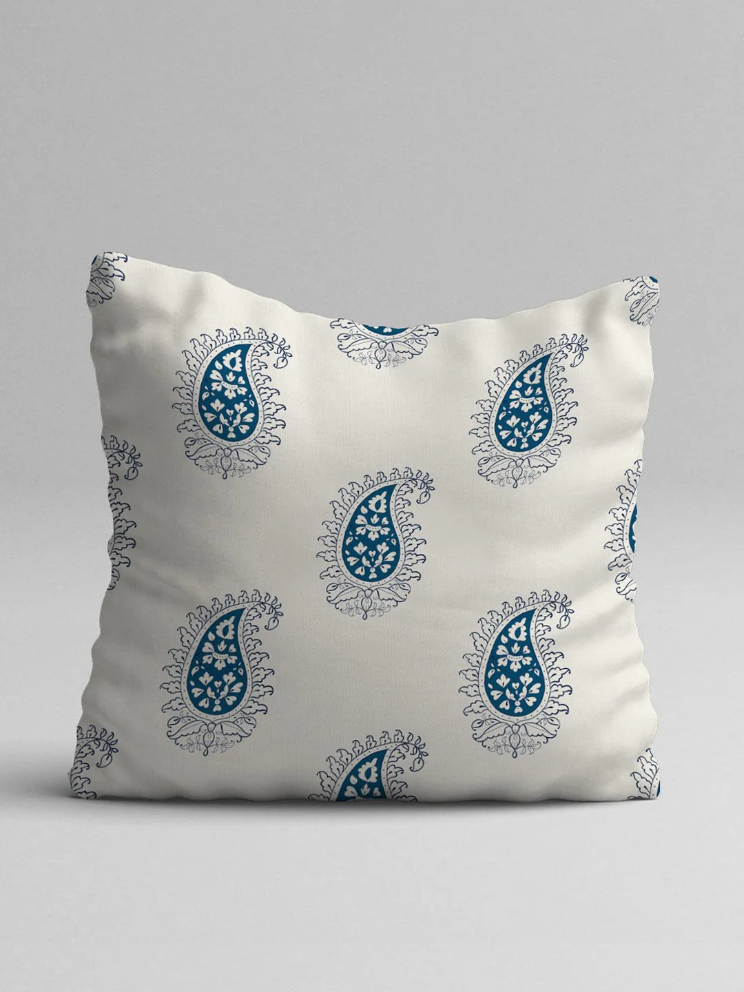 STITCHNEST Blue & White Set of 5 Ethnic Motifs Square Cushion Covers - Image 2