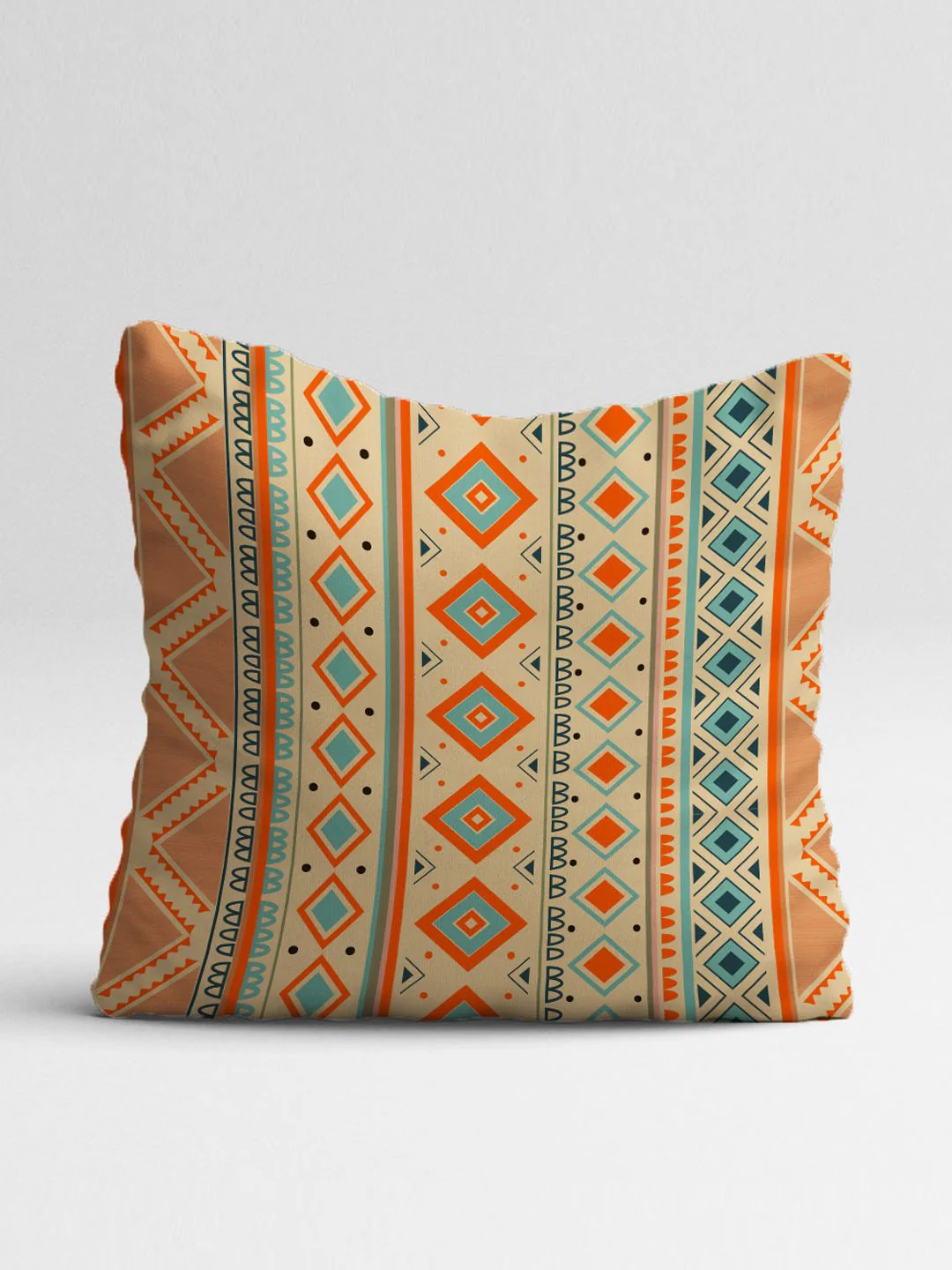 STITCHNEST Brown & Red Set of 5 Floral Square Cushion Covers - Image 4