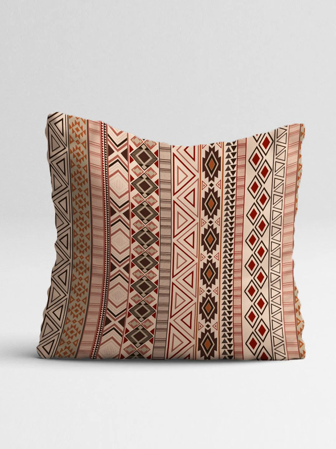 STITCHNEST Brown & Red Set of 5 Floral Square Cushion Covers - Image 5