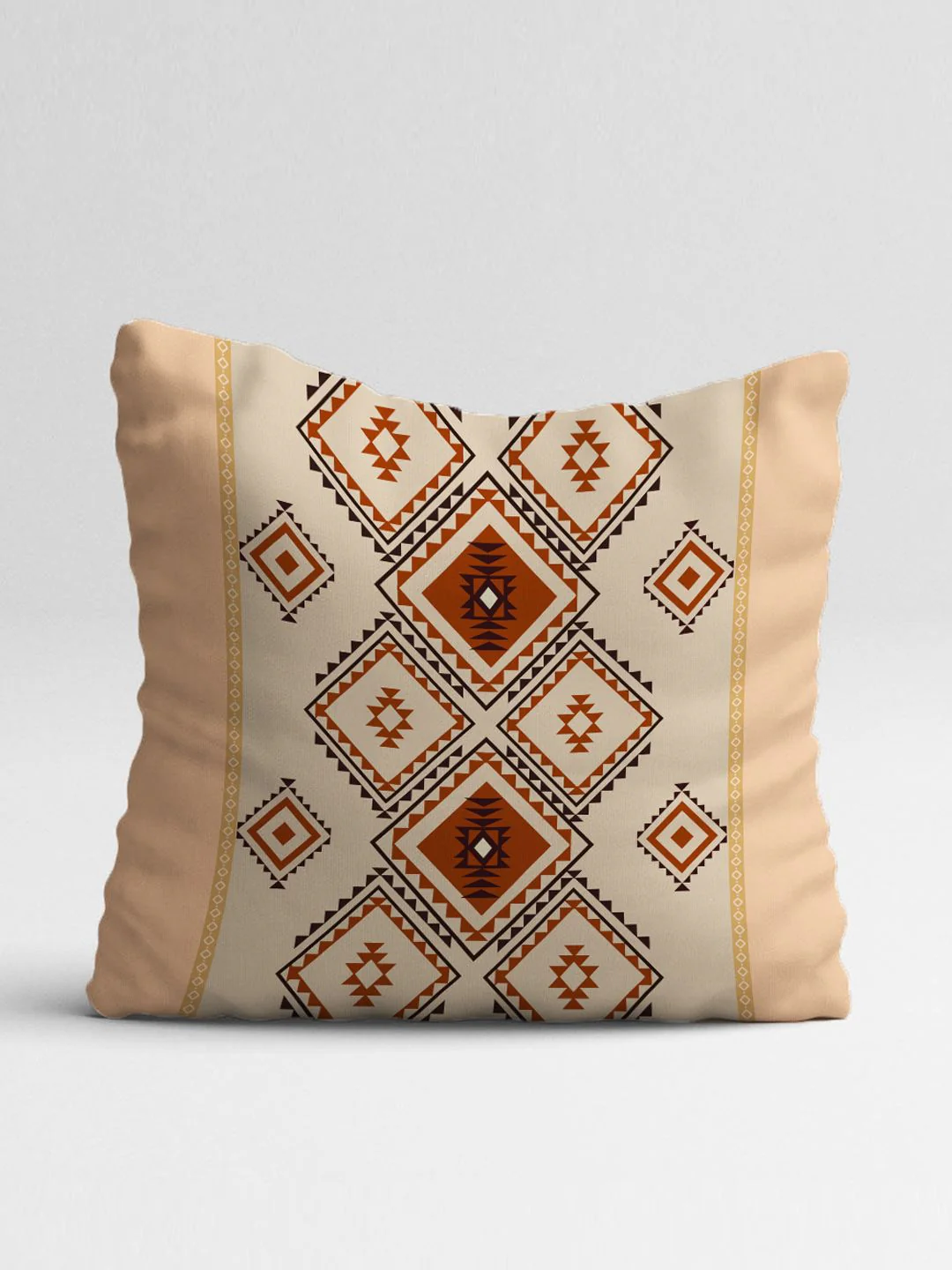STITCHNEST Brown & Red Set of 5 Floral Square Cushion Covers - Image 6