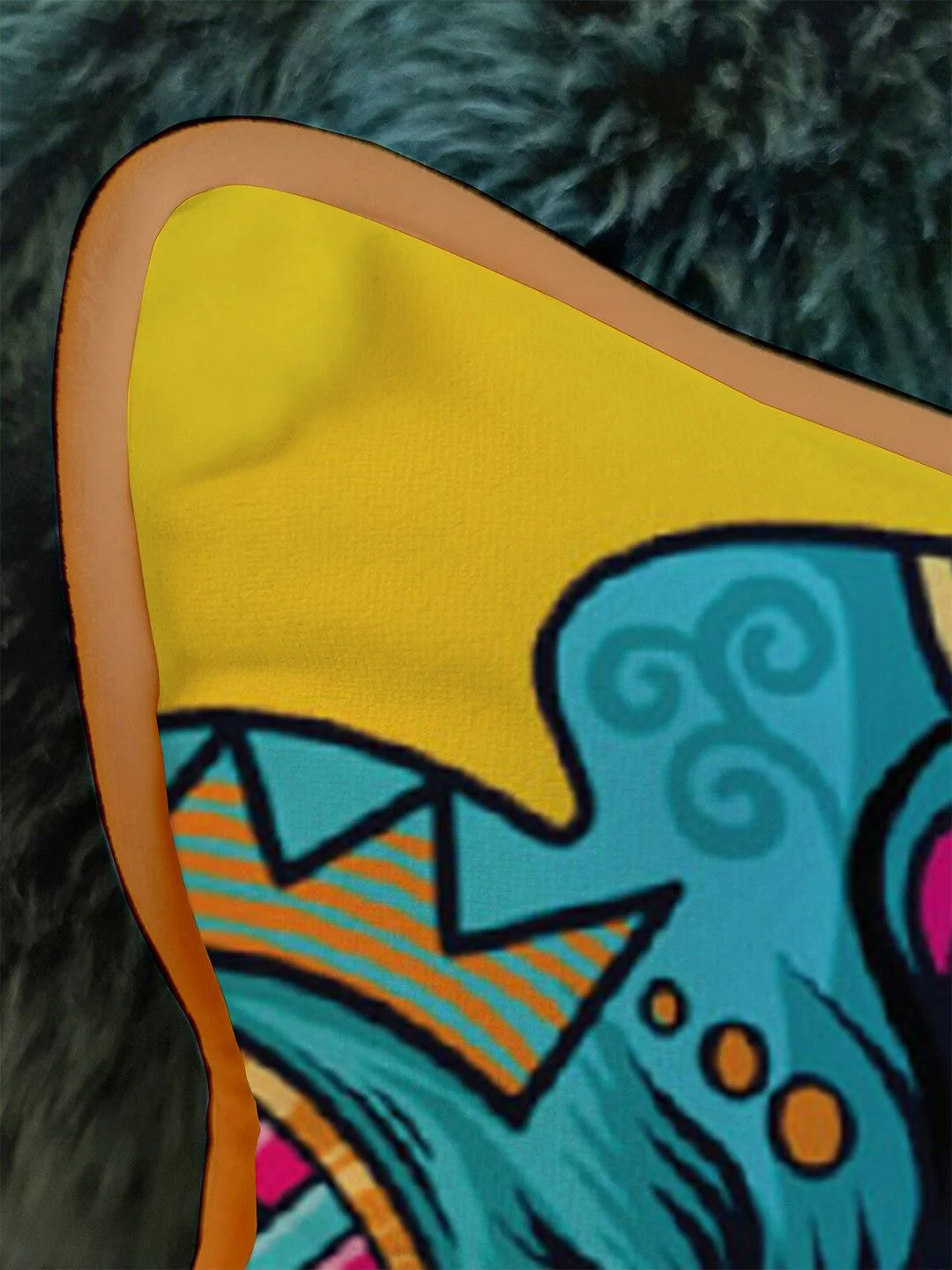 STITCHNEST Yellow & Blue Set of 5 Ethnic Motifs Velvet Square Cushion Covers - Image 4