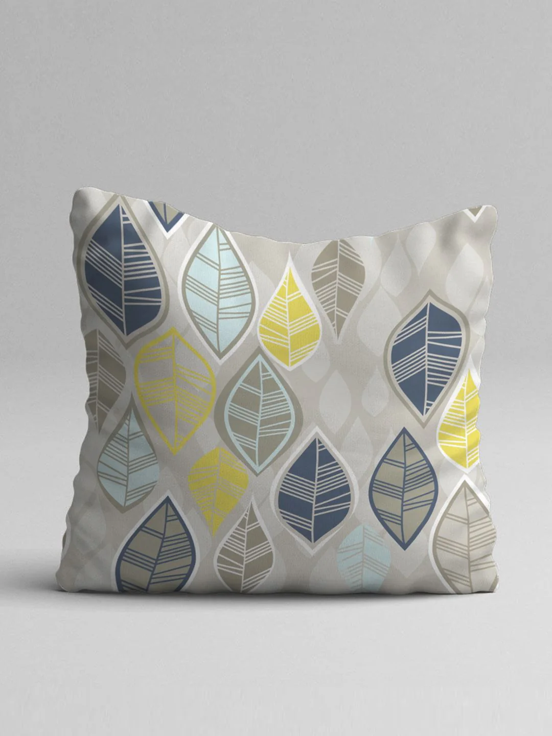 STITCHNEST Yellow & White Set of 5 Floral Square Cushion Covers - Image 3