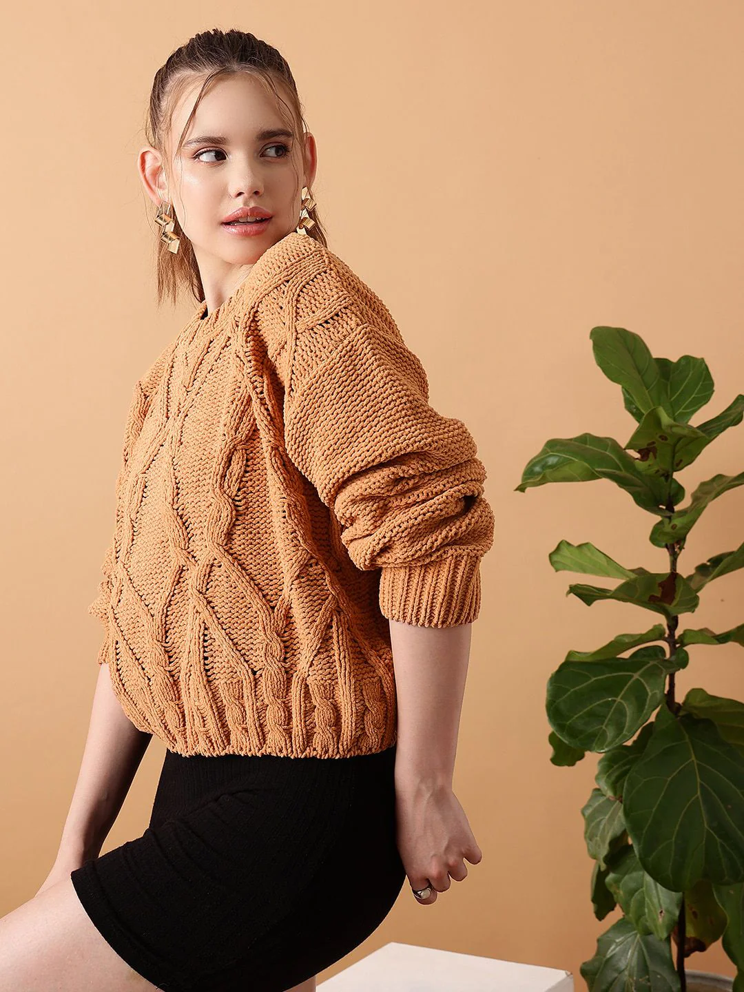 STREET 9 Cable Knit Ribbed Sweater - Image 3