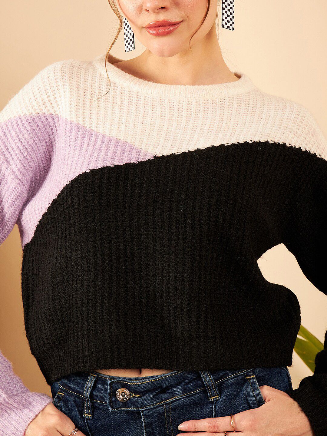 STREET 9 Colourblocked Acrylic Pullover - Image 2