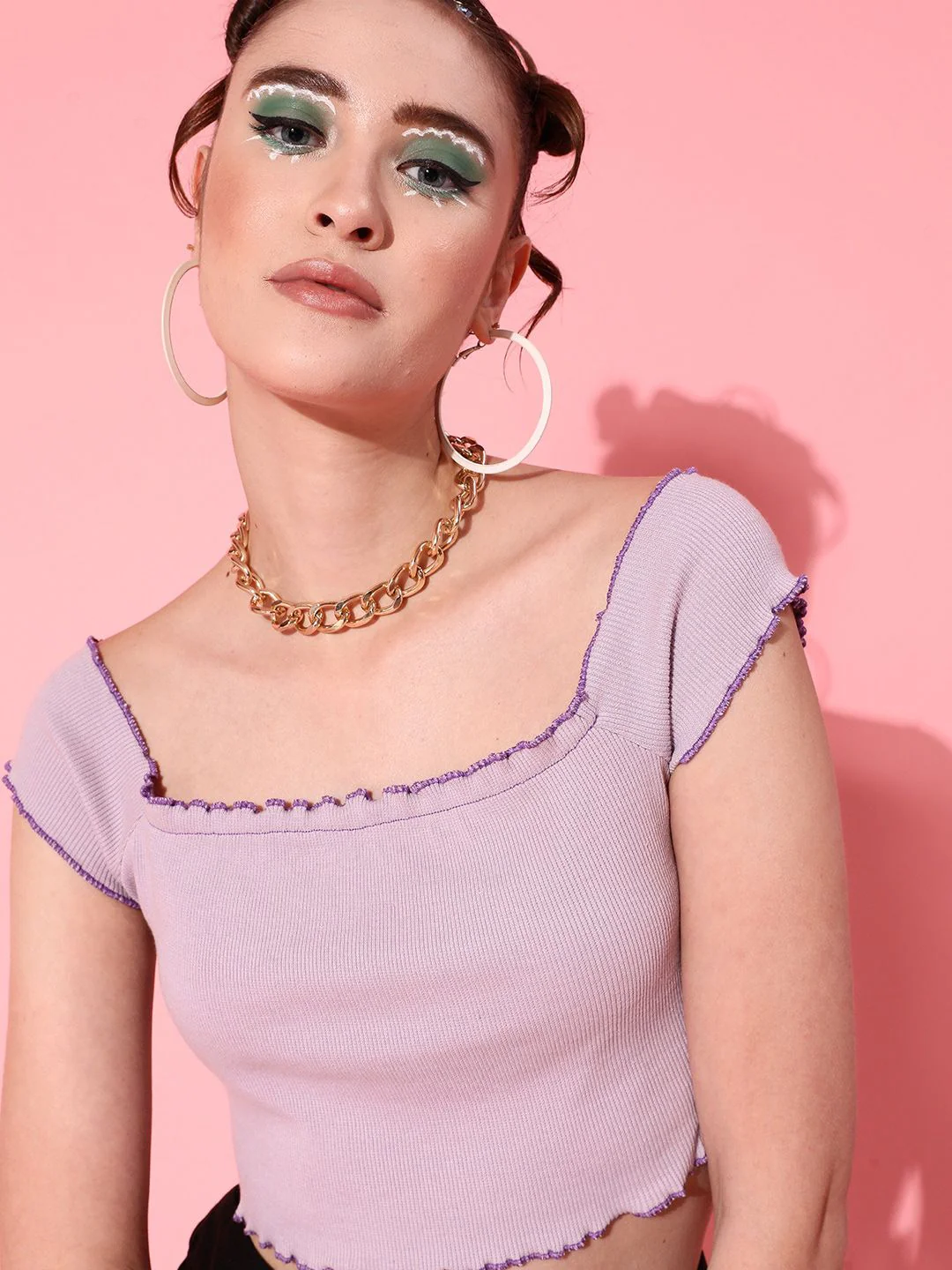 STREET 9 Elegant Lavender Solid Top - Image 2