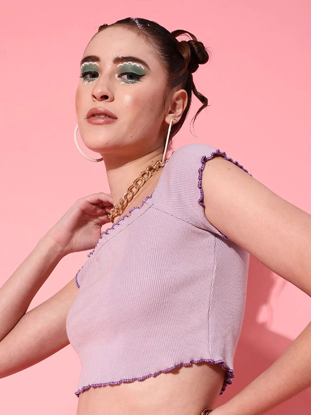 STREET 9 Elegant Lavender Solid Top - Image 3