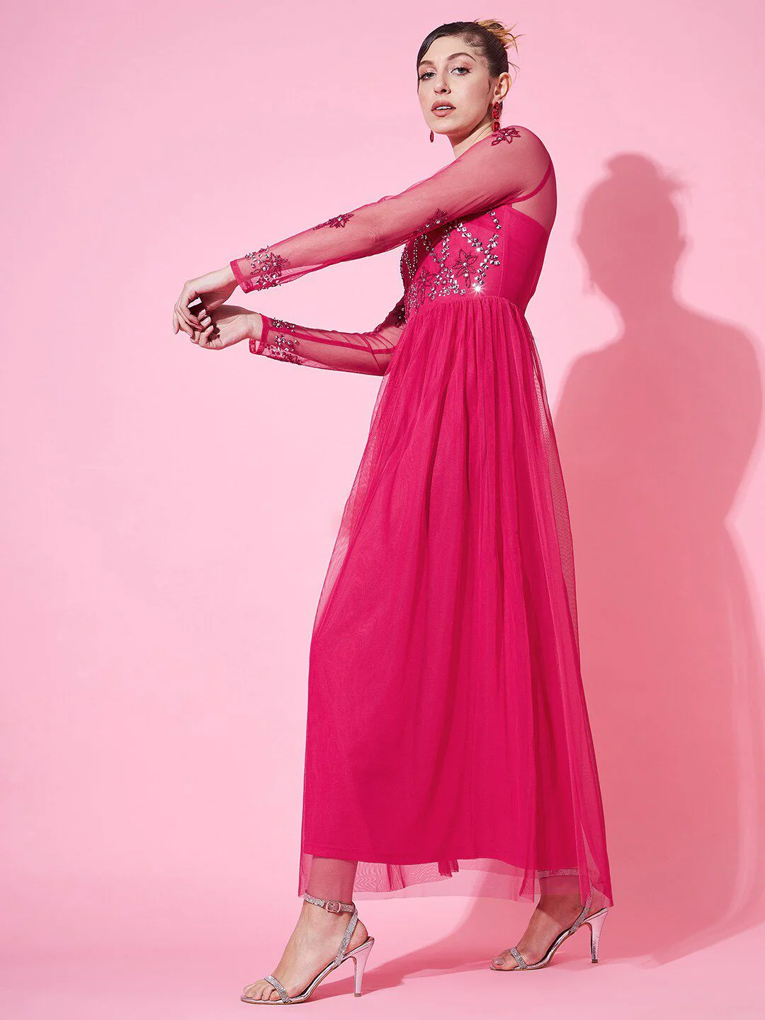 STREET 9 Embellished Net Empire Dress - Image 4