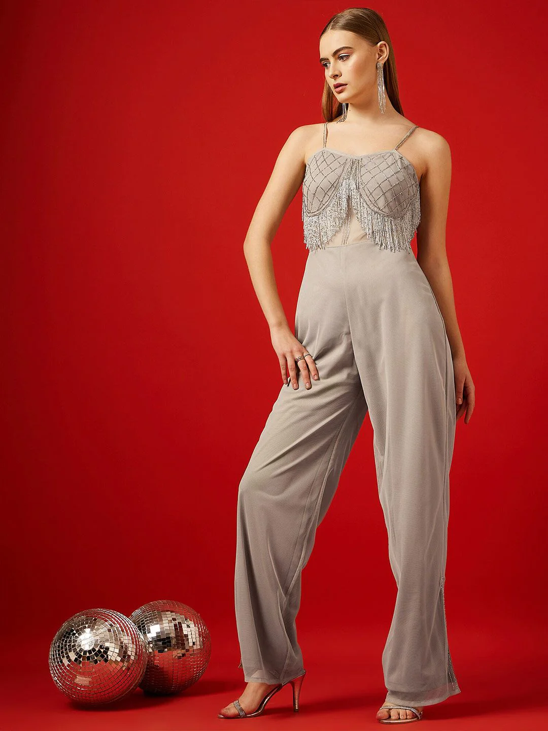 STREET 9 Embellished Sleeveless Basic Jumpsuit - Image 3