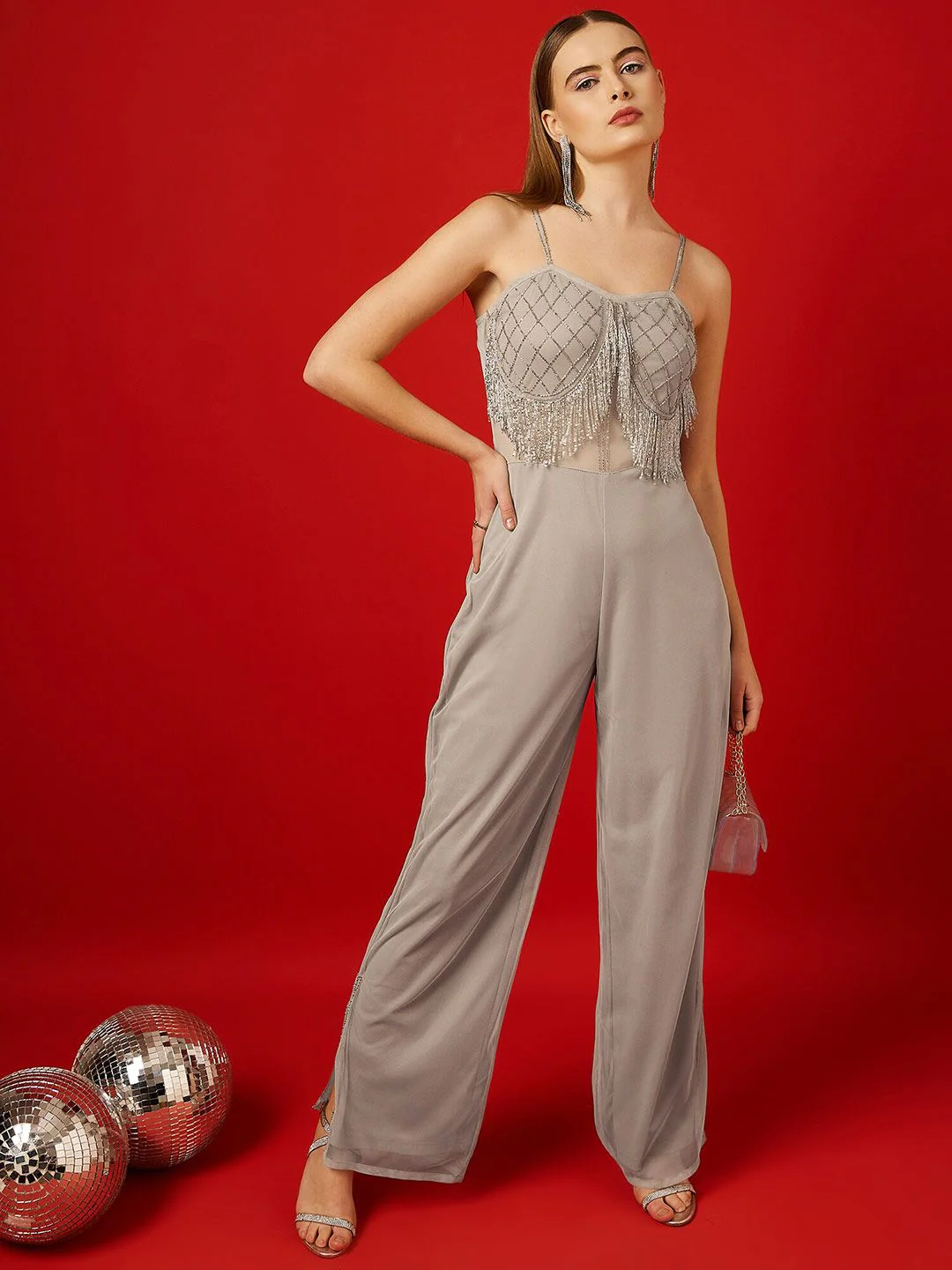 STREET 9 Embellished Sleeveless Basic Jumpsuit - Image 4