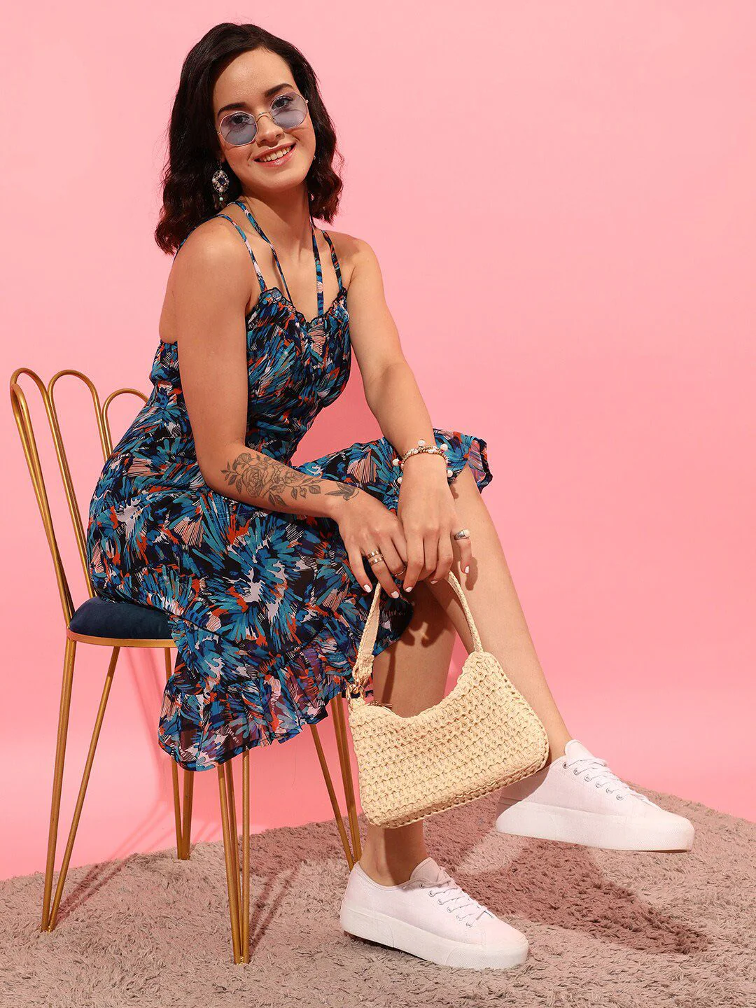 STREET 9 Floral Georgette Sheath Dress - Image 5