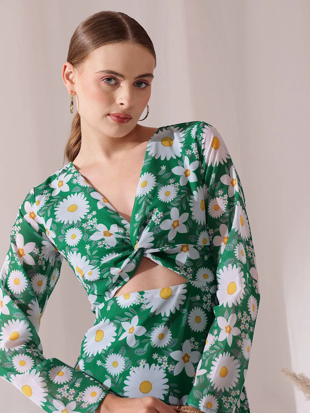 STREET 9 Floral Print Georgette Fit & Flare Midi Dress - Image 6