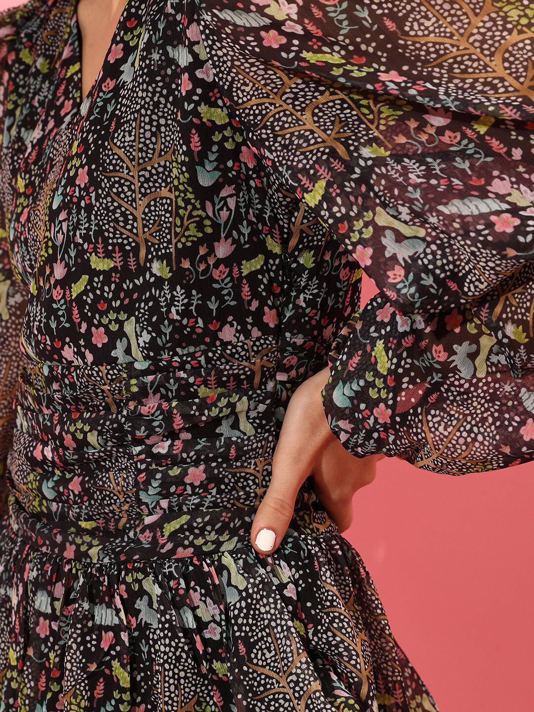 STREET 9 Floral Printed A-Line Mini Dress - Image 6