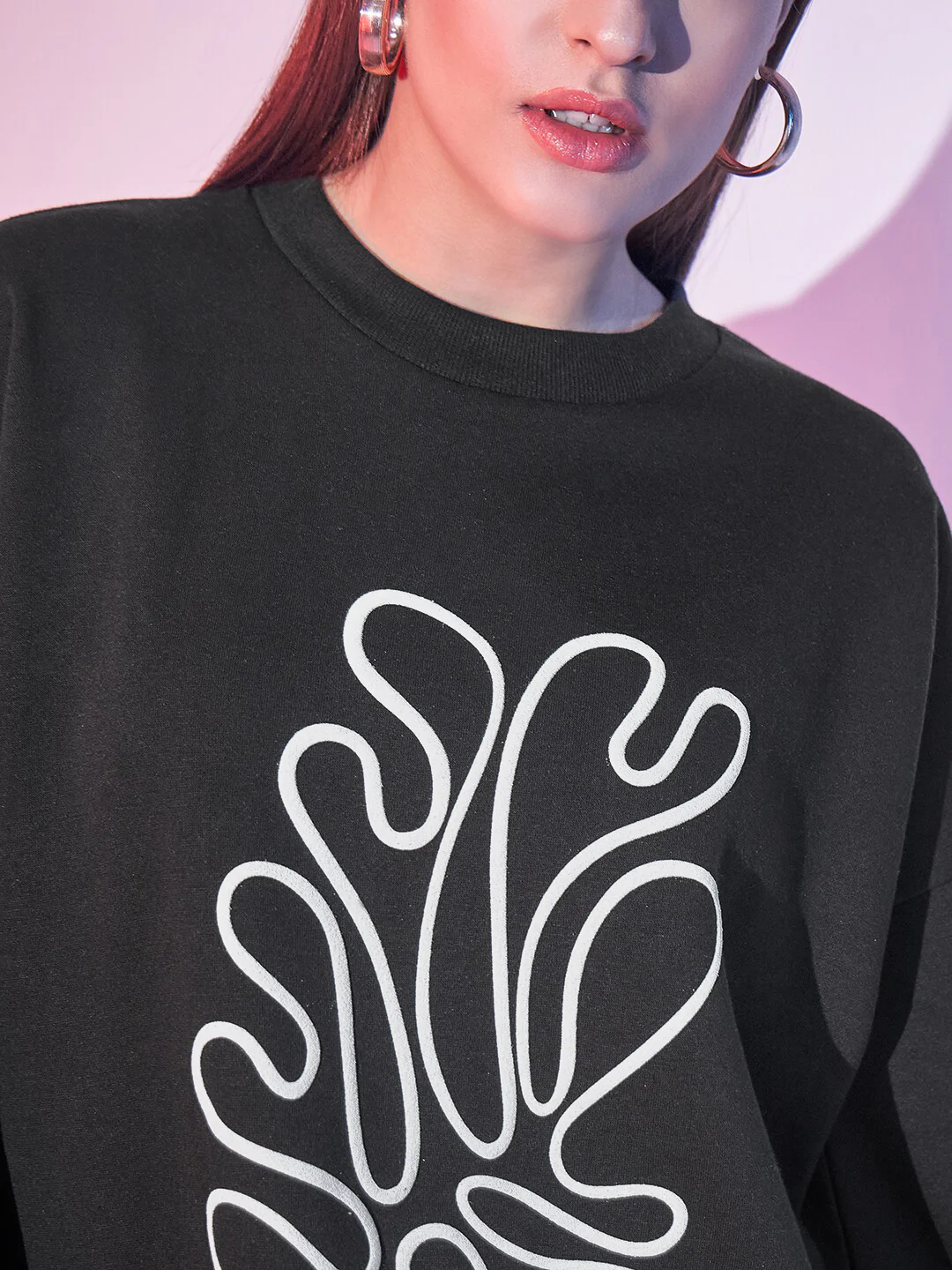 STREET 9 Graphic Printed Fleece Pullover - Image 2