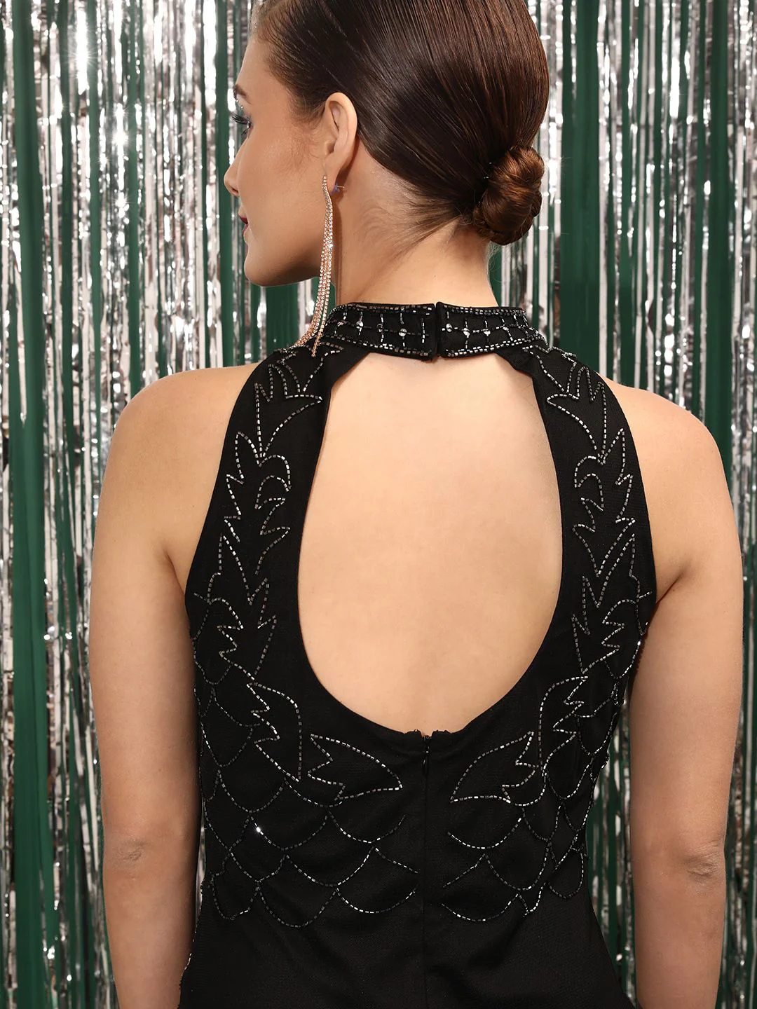 STREET 9 Halter Neck Net Sheath Dress - Image 6