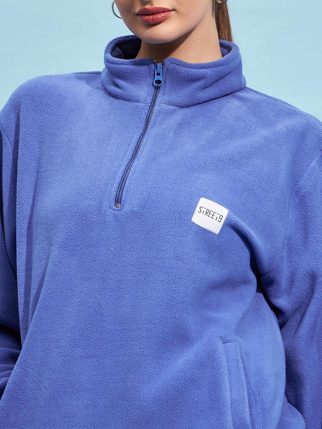 STREET 9 High Neck Crop Sweatshirt - Image 2