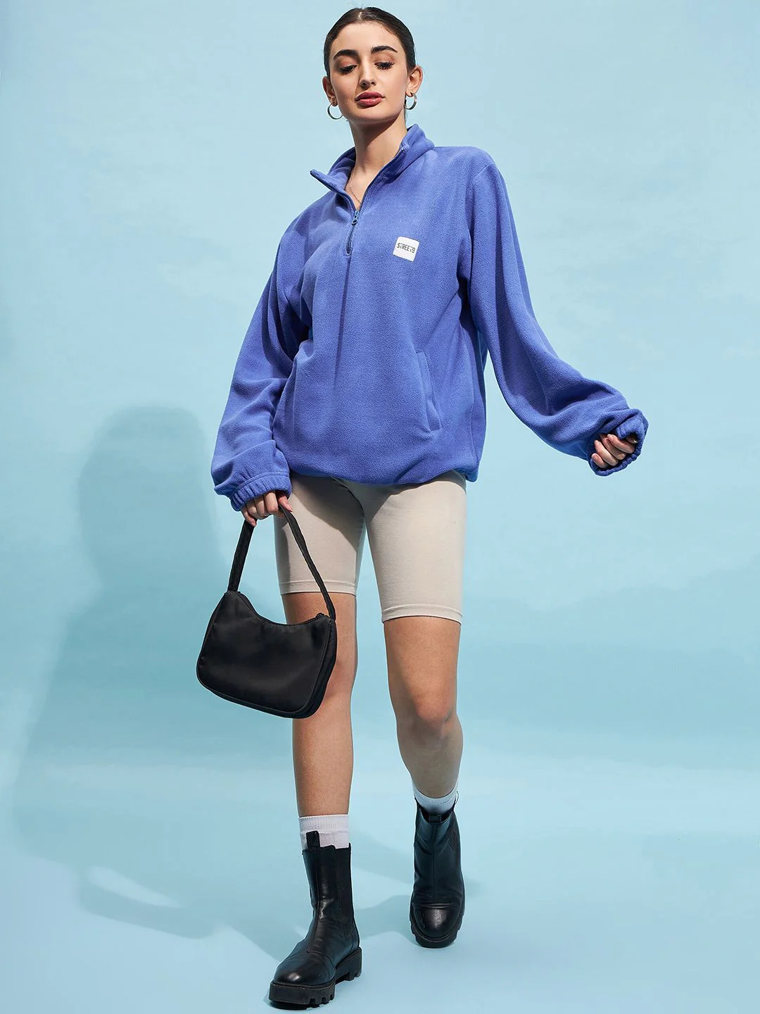 STREET 9 High Neck Crop Sweatshirt - Image 4