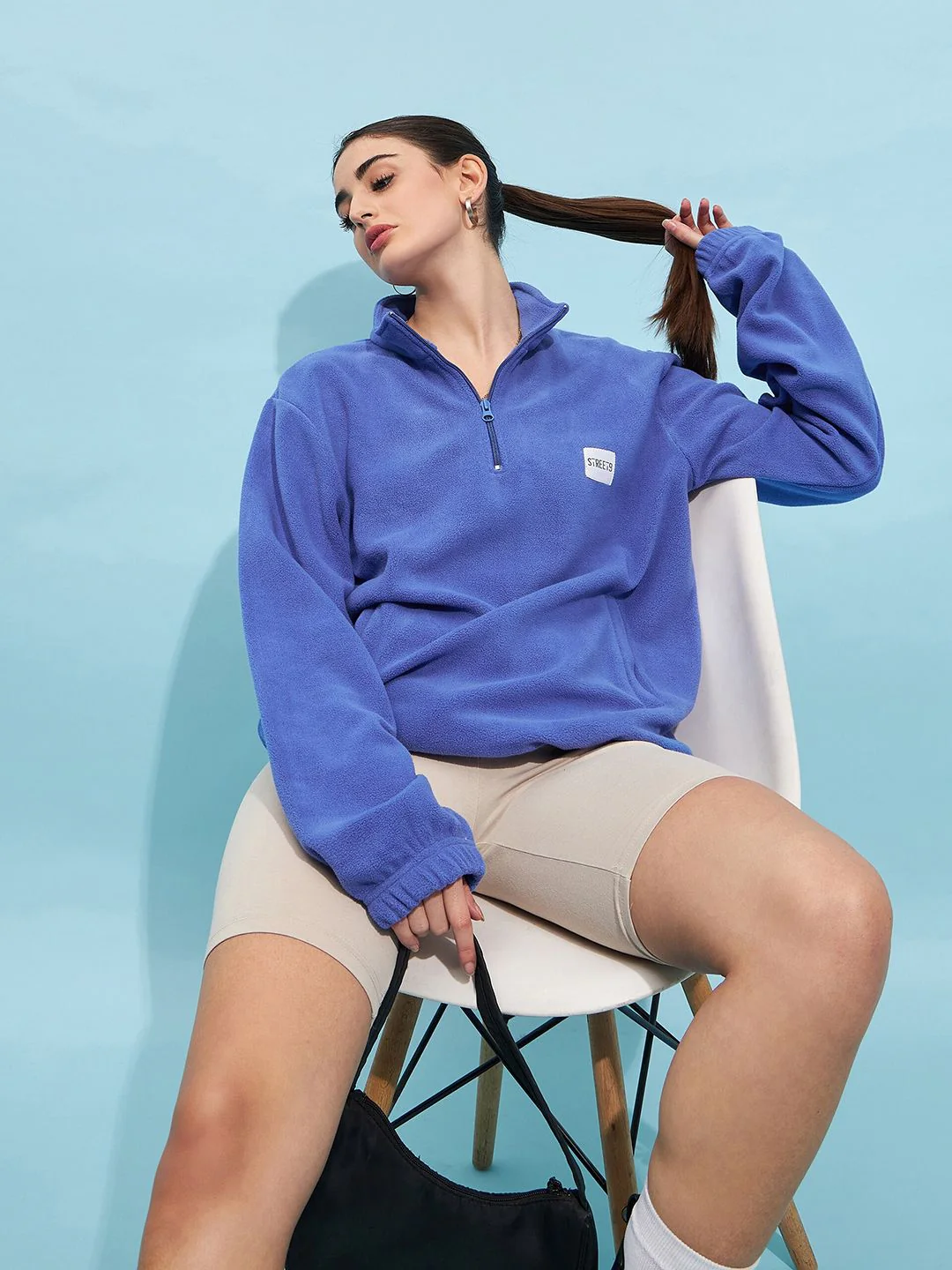 STREET 9 High Neck Crop Sweatshirt - Image 6