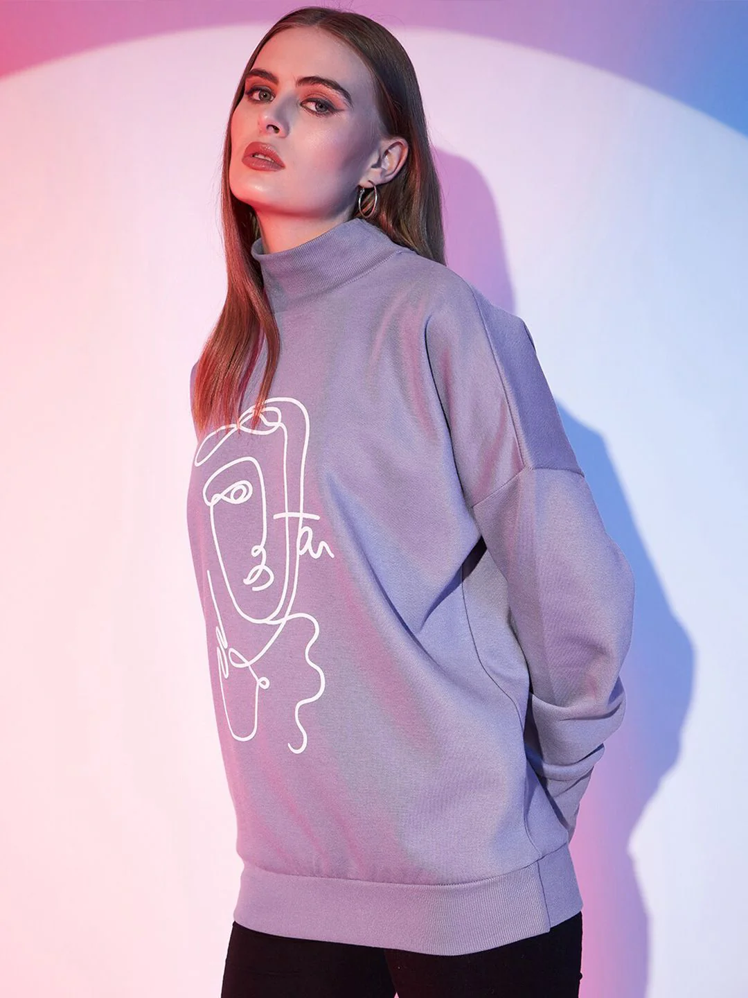 STREET 9 Graphic Printed Fleece Pullover Sweatshirt - Image 3
