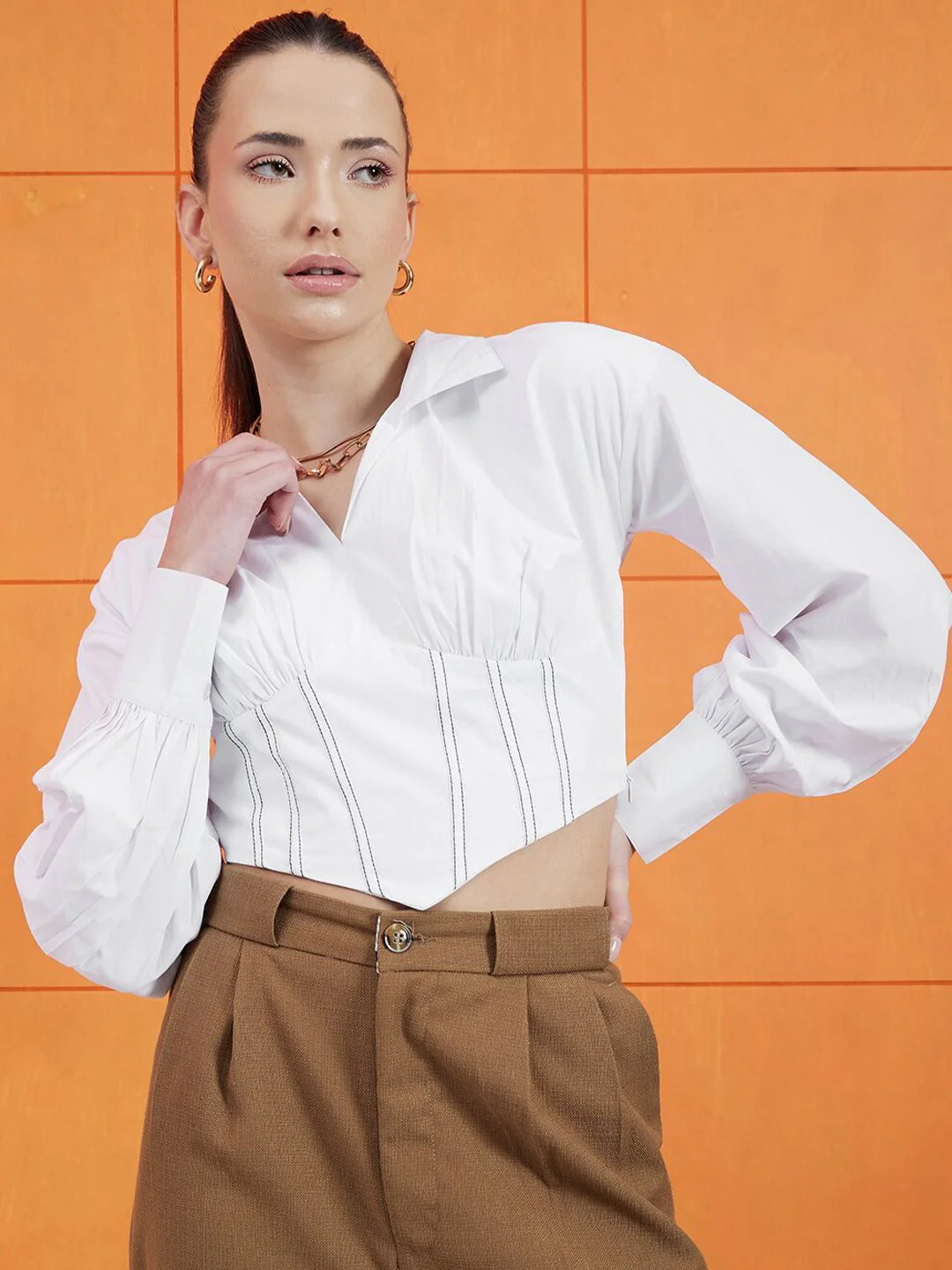 STREET 9 Long Sleeves Cotton Shirt Style Top - Image 2