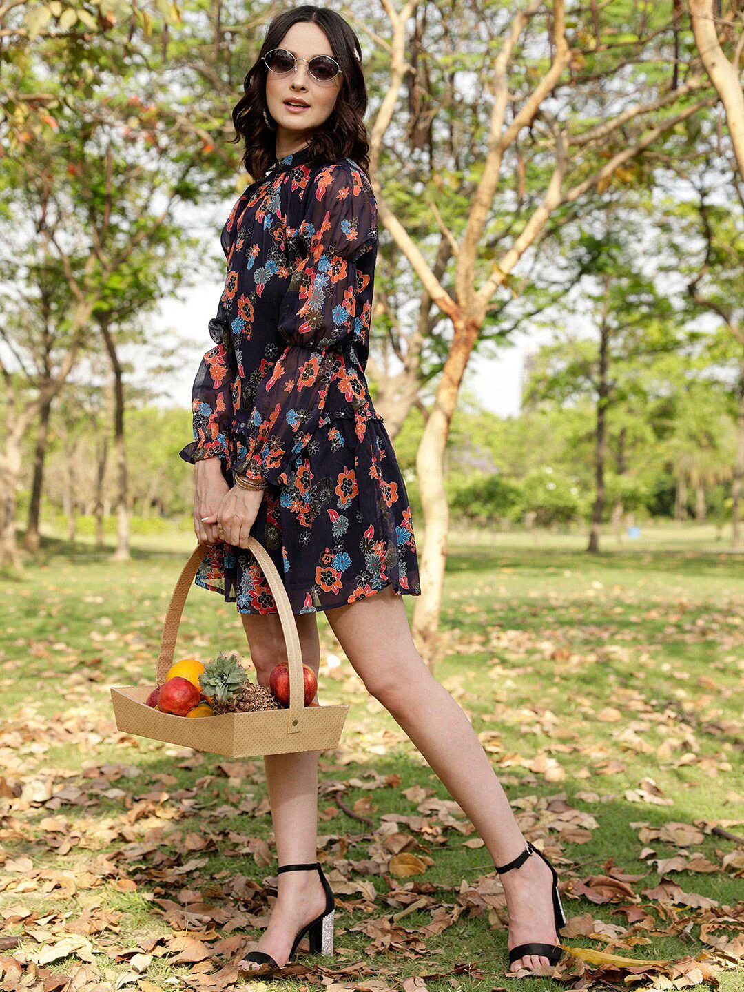 STREET 9 Floral Printed A-Line Mini Dress - Image 4