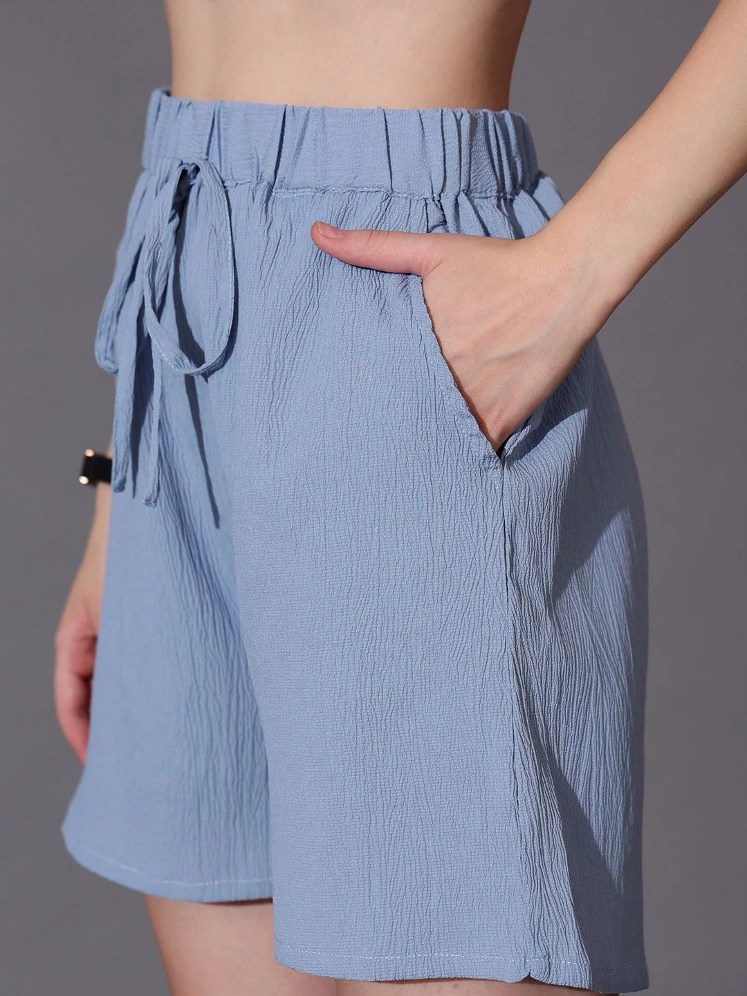 STREET 9 Self Design Shirt Collar Neck Shirt With Shorts Co-Ords - Image 3