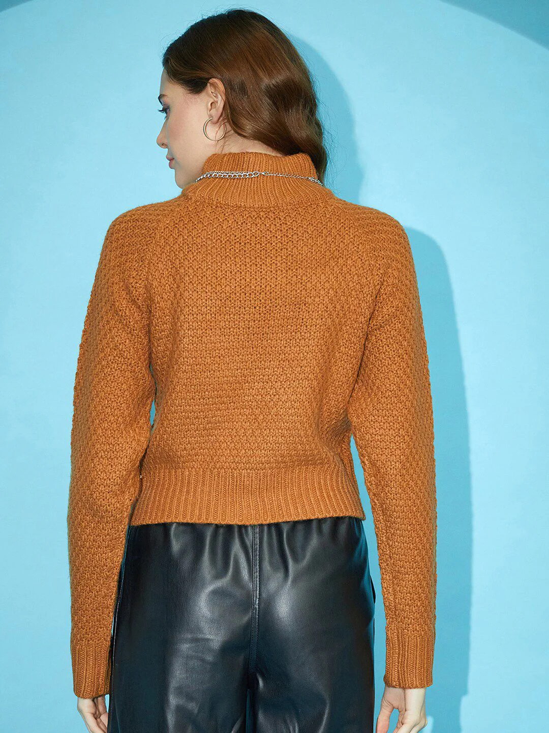 STREET 9 Self Design Turtle Neck Acrylic Pullover - Image 5