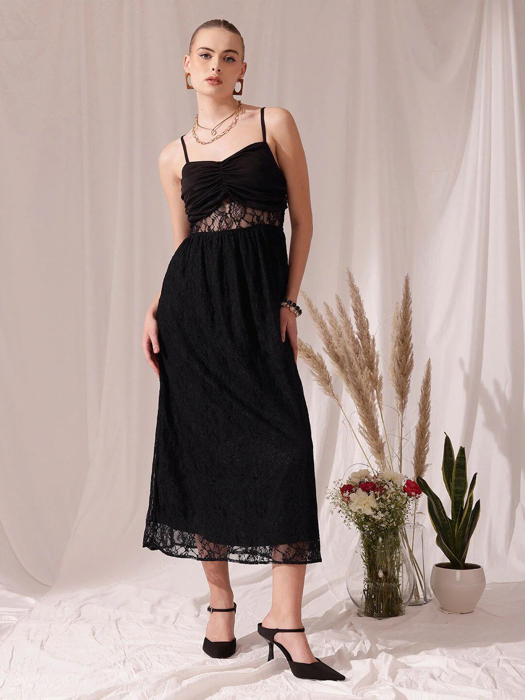 STREET 9 Shoulder Straps Print Lace Sheath Dress - Image 2