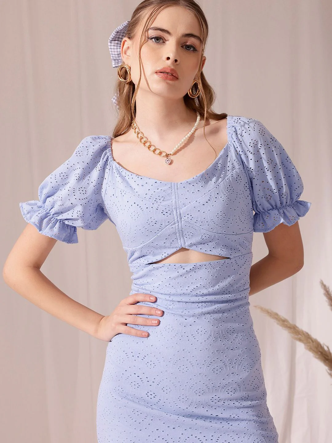 STREET 9 Sweetheart Neck Print Puff Sleeve Sheath Dress - Image 3