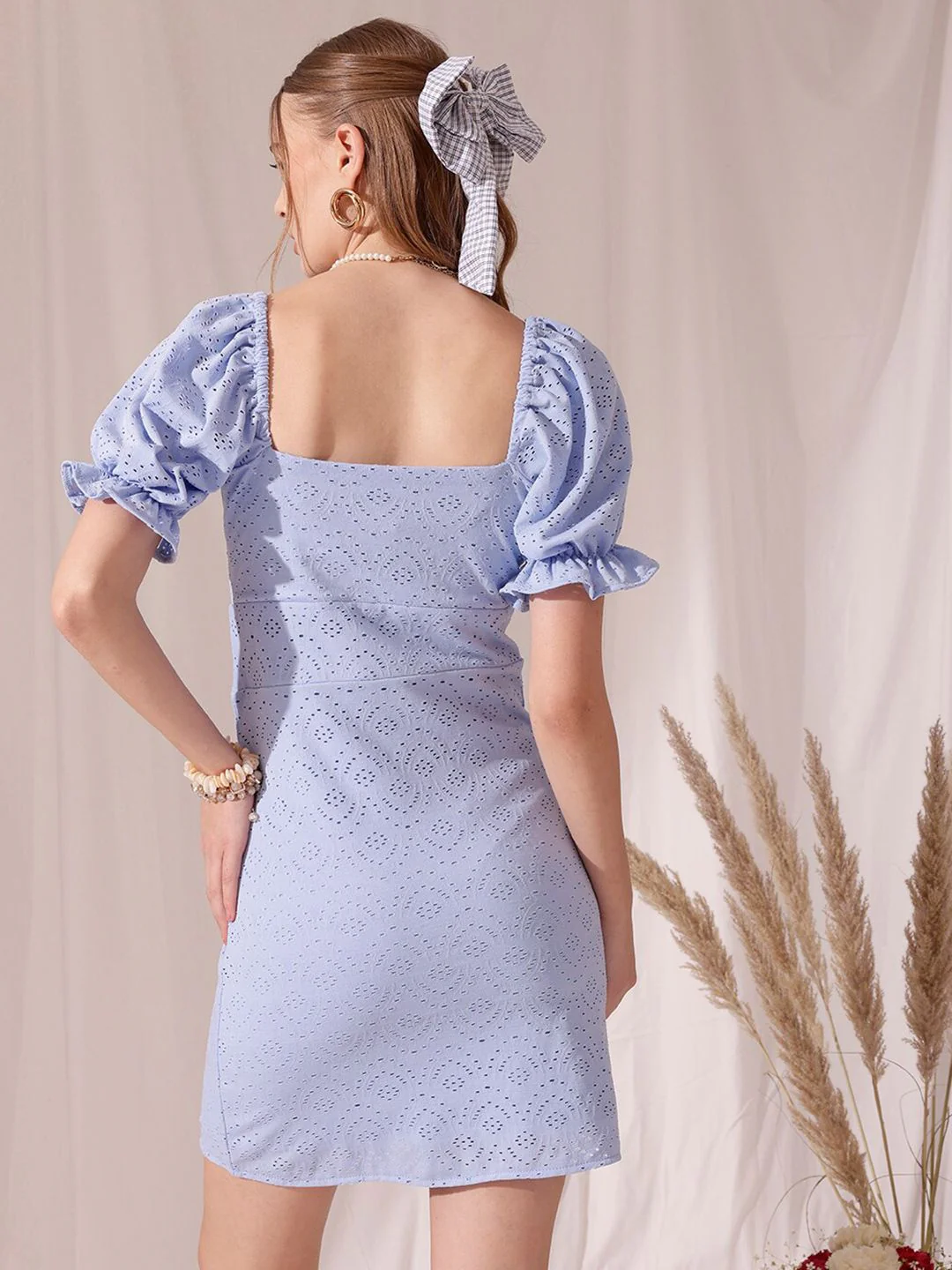 STREET 9 Sweetheart Neck Print Puff Sleeve Sheath Dress - Image 4