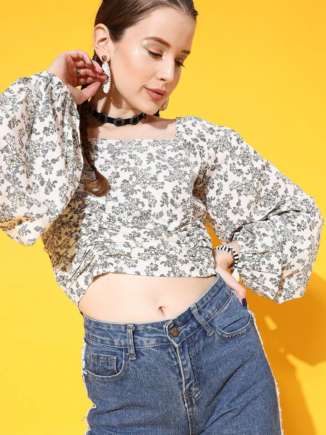 STREET 9 White Floral Top